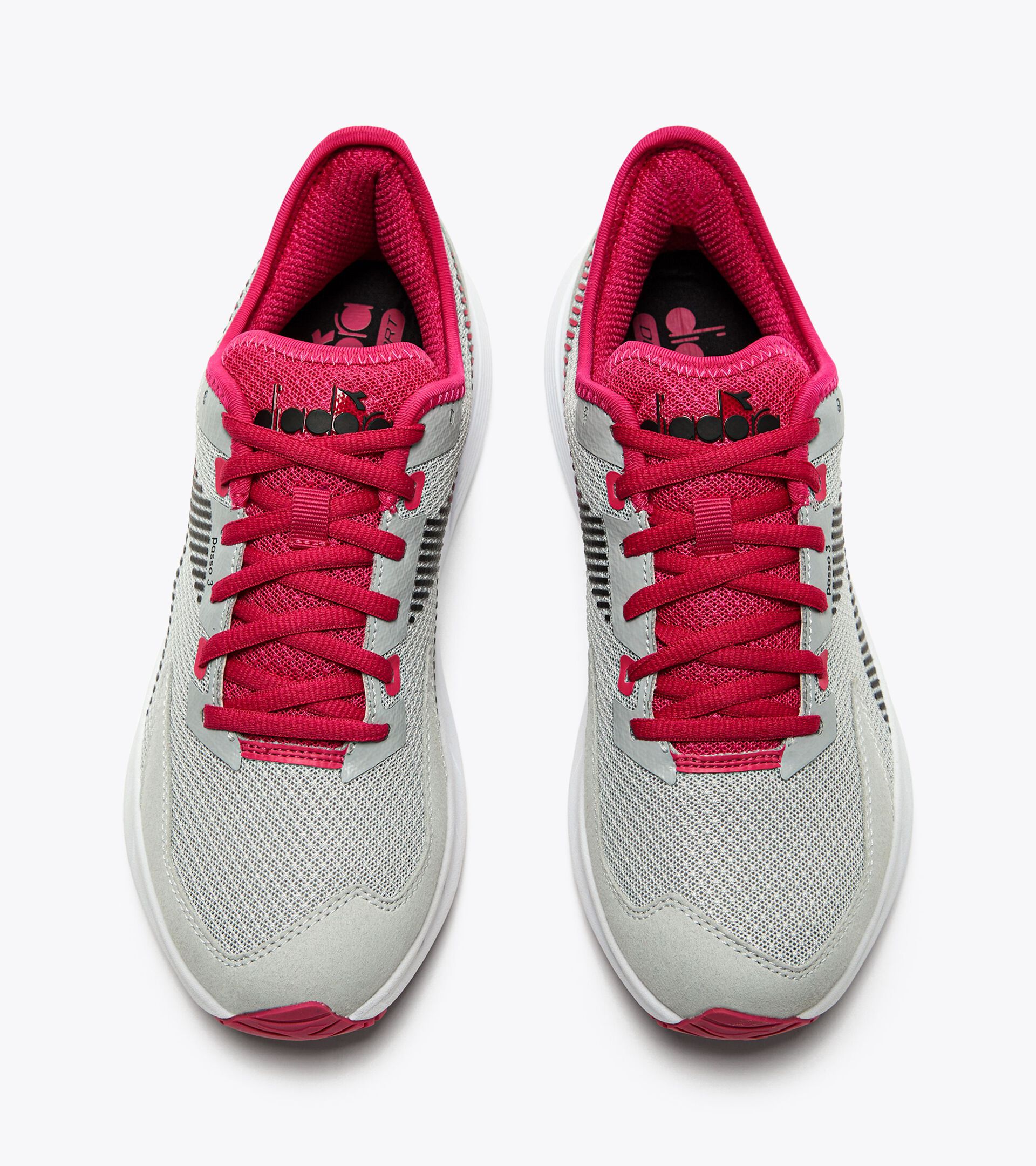 Running shoe - Women PASSO 3 W SILVER DD/BLK/RUBINE RED C - Diadora