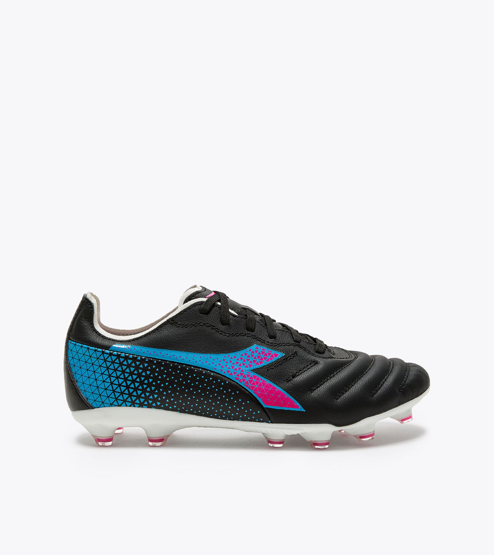 Calcio boots for firm ground - Women's BRASIL ELITE GR LT W LP12 BLK/PINK FLUO/CYAN BLUE FLUO - Diadora