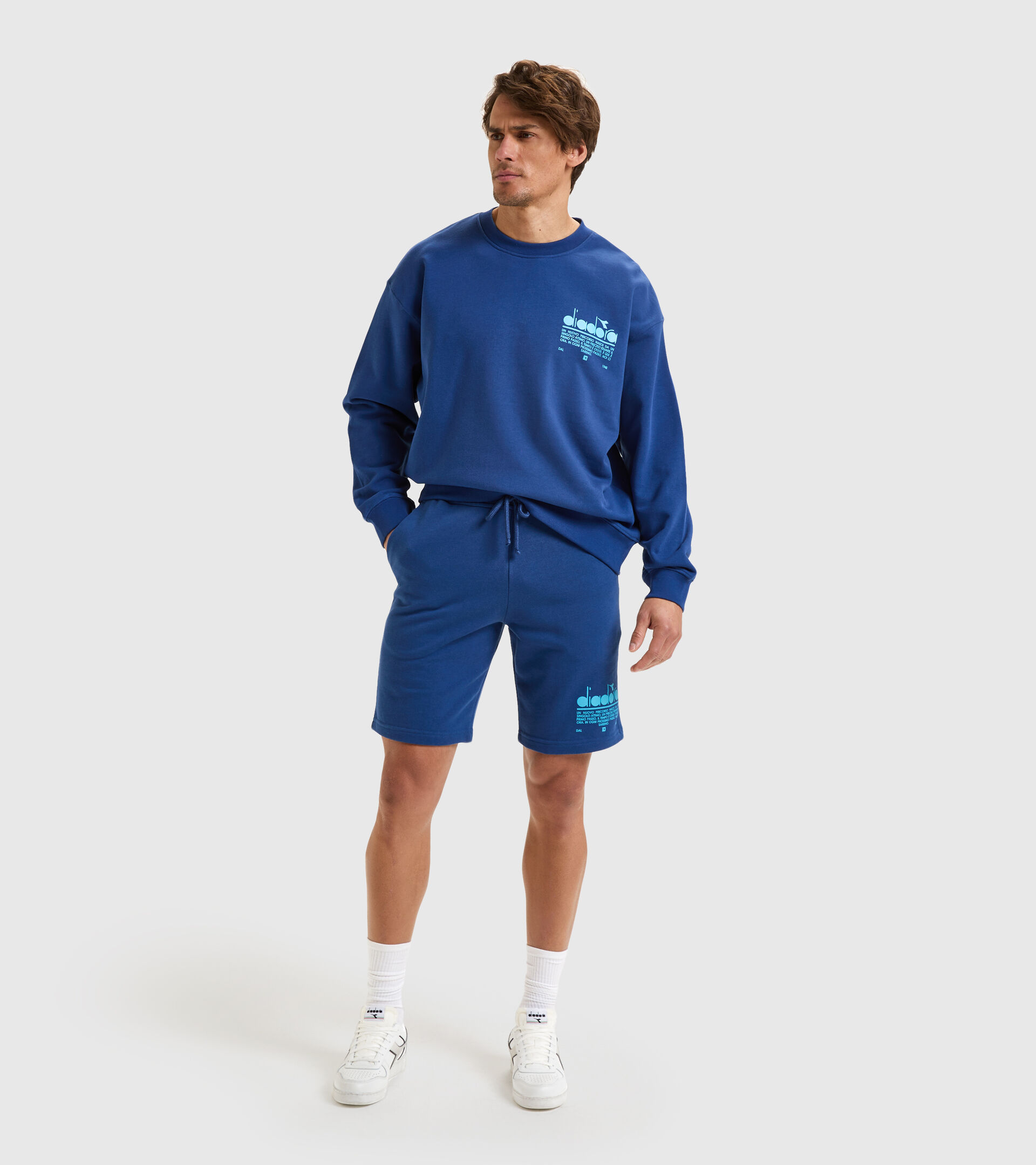 Cotton shorts - Unisex BERMUDA MANIFESTO SALTIRE NAVY - Diadora
