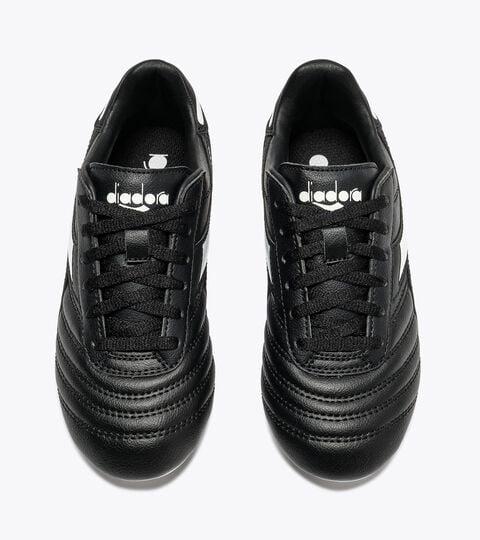 Calcio boots for firm grounds - Junior BRASIL ICON R LPU JR BLACK /WHITE - Diadora