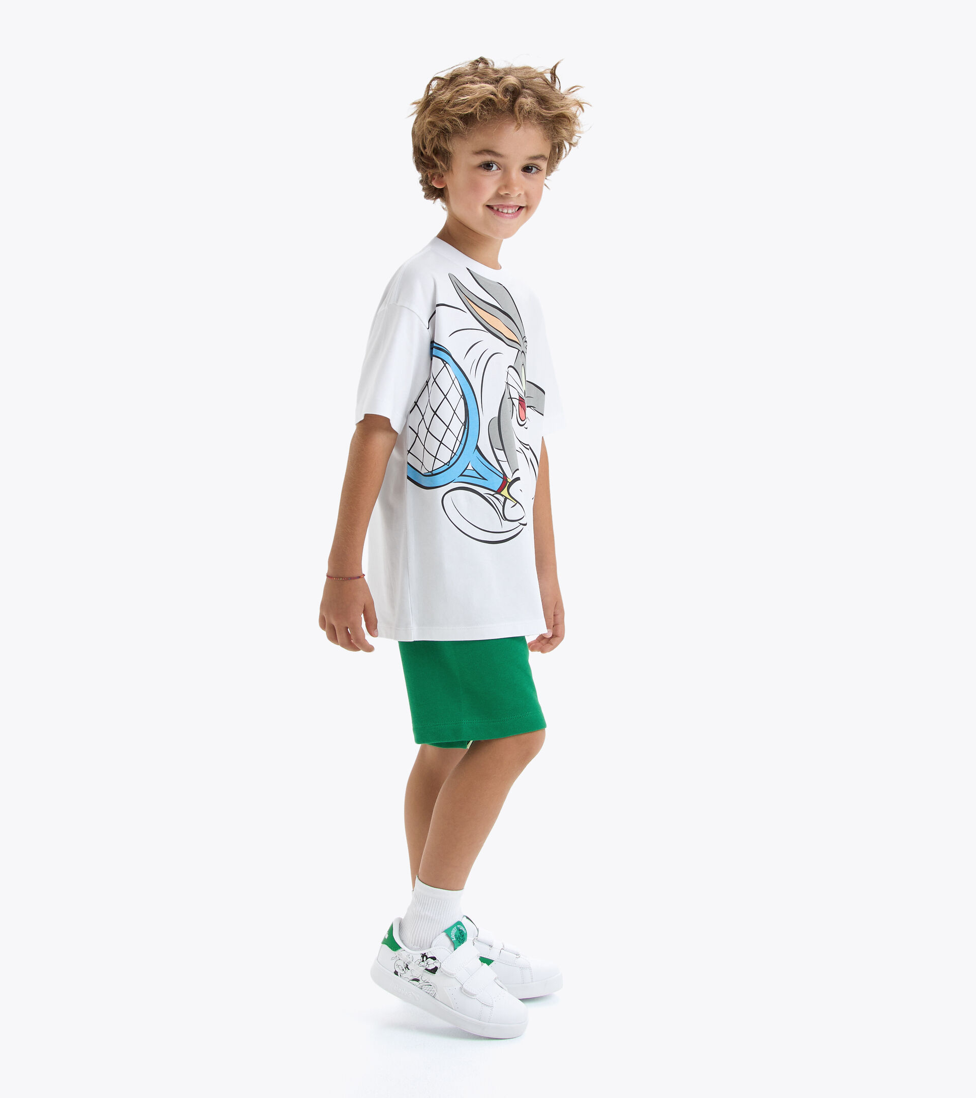 Sports T-shirt - Kids JU.T-SHIRT SS WB OPTICAL WHITE + F - Diadora