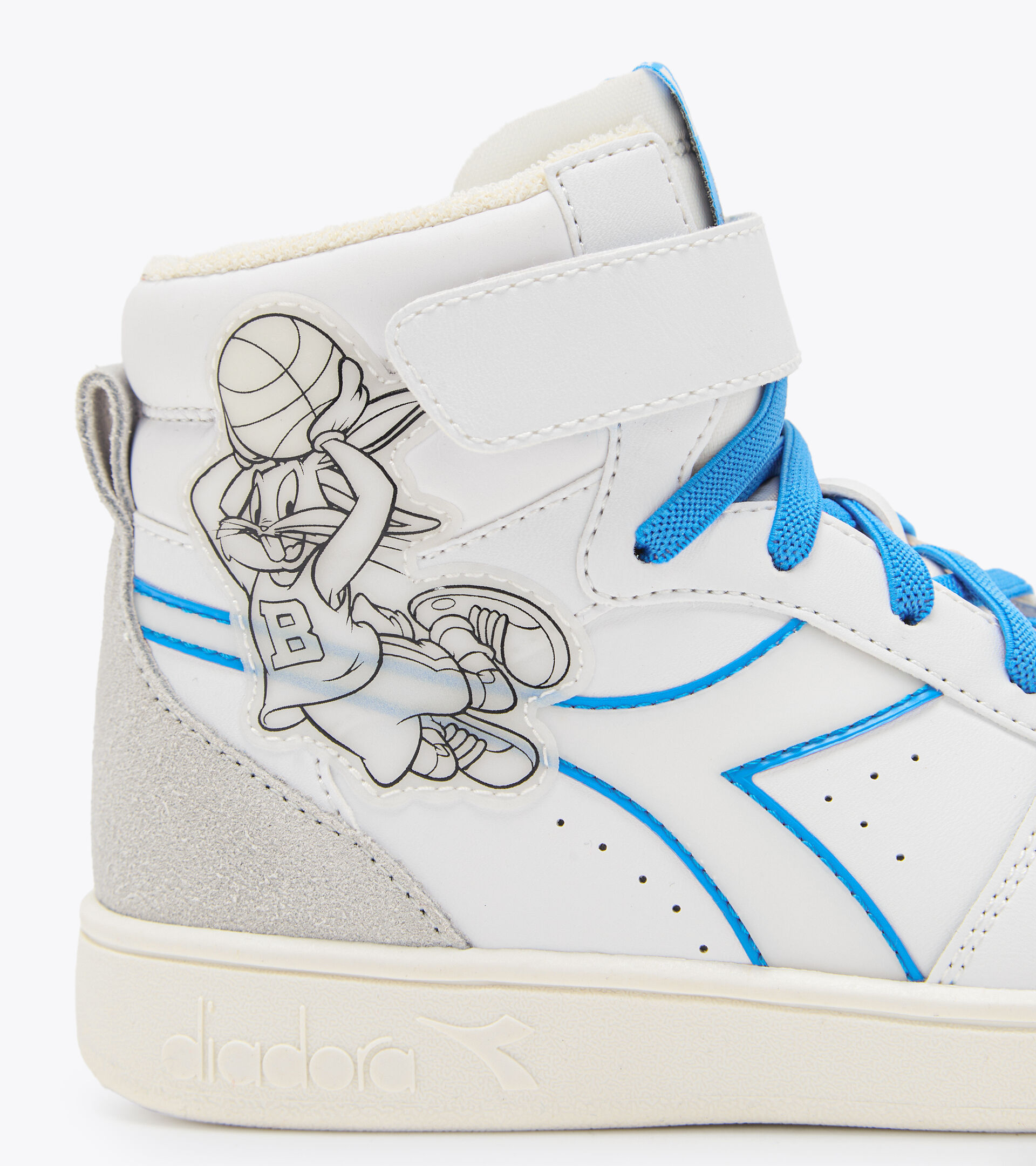 Sportschuh - Kinder 4-8 Jahre MAGIC BASKET MID BUGS BUNNY PS WEISS/MORGEN BLAU - Diadora
