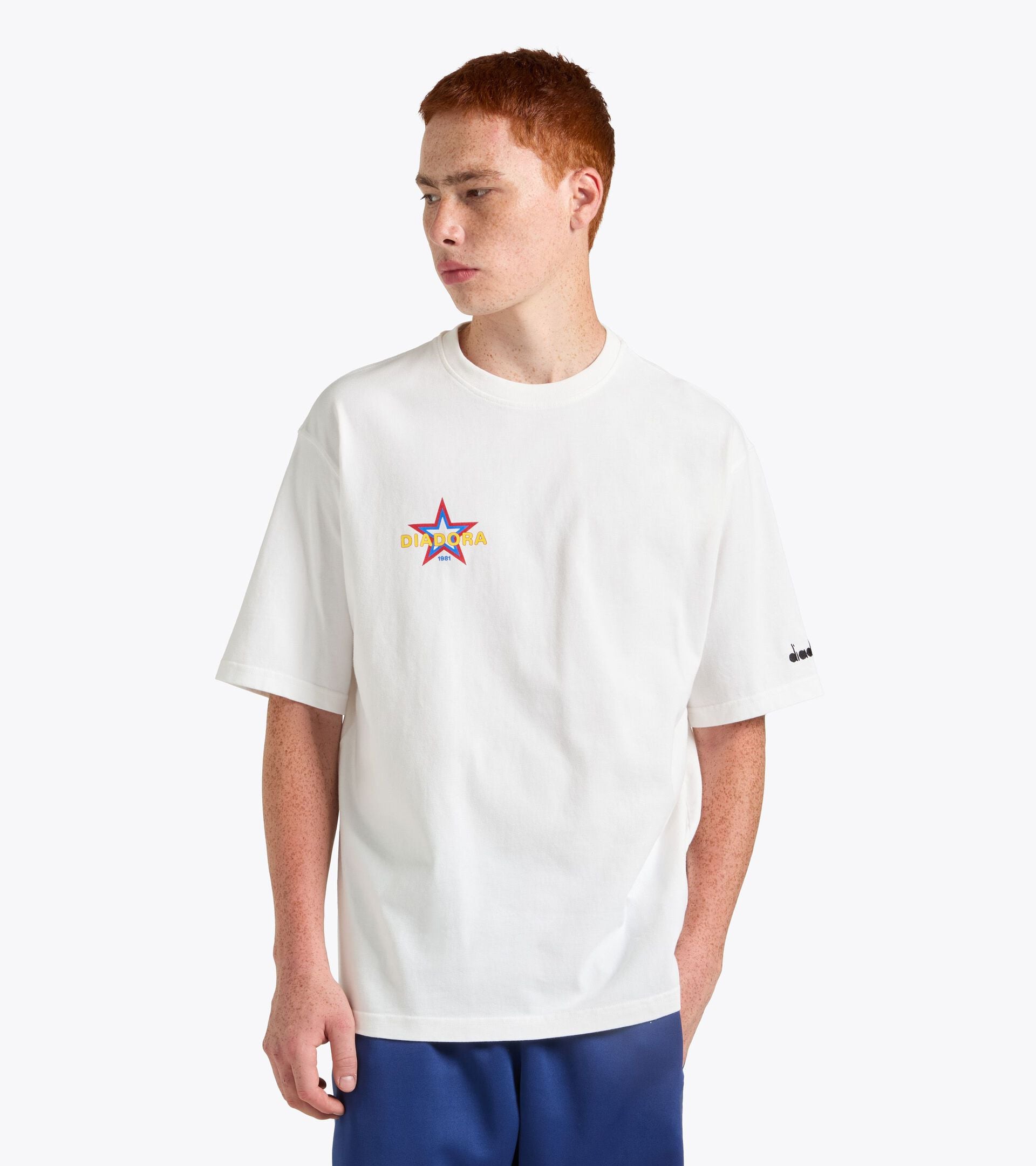 Recycled Cotton T-shirt - Made In Italy - All-gender T-SHIRT SS LEGACY II WHITE MILK - Diadora