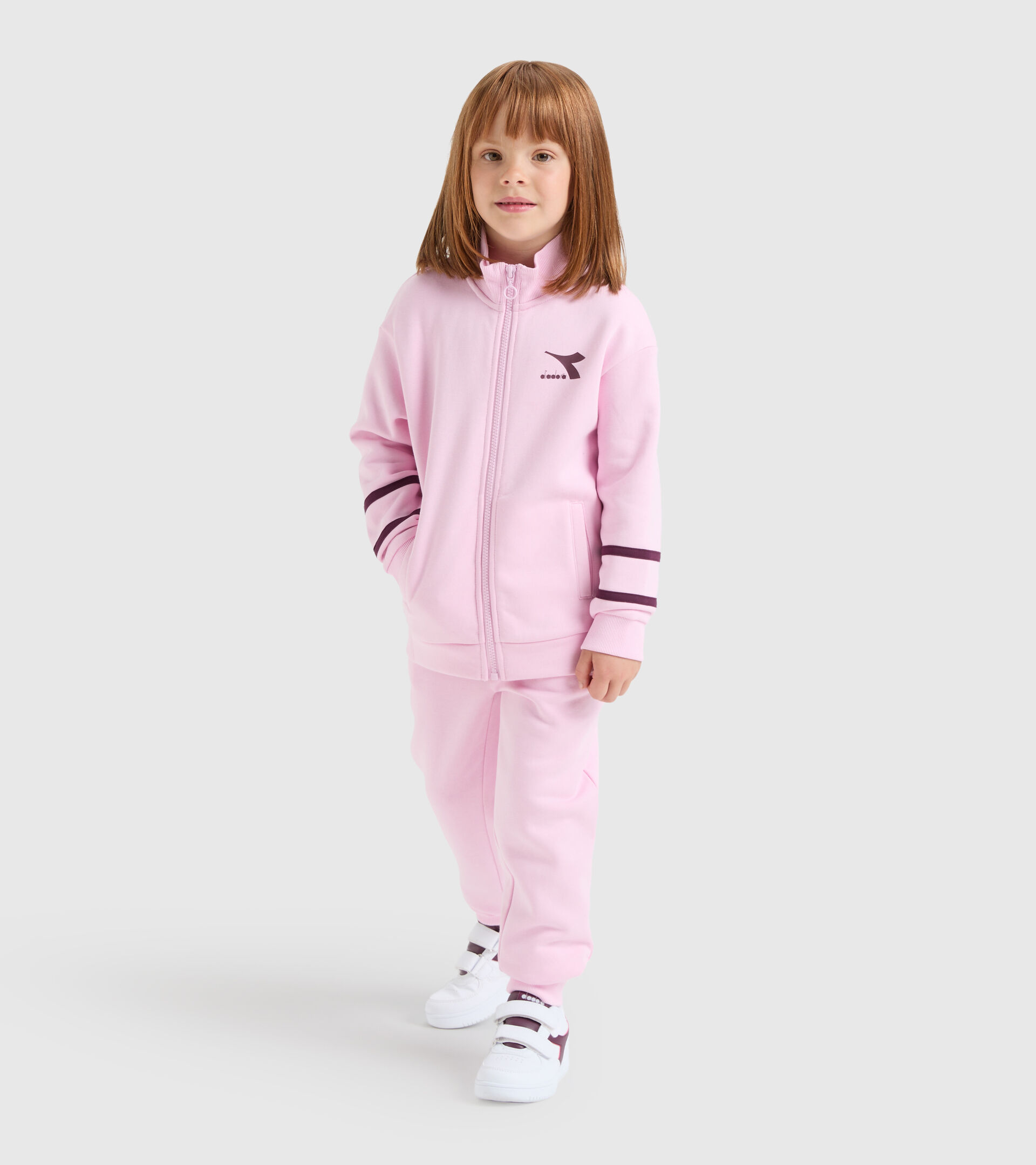 Survêtement de sport - Enfant JU.TRACKSUIT FZ CHROMIA OEILLET MIGNARDISE - Diadora