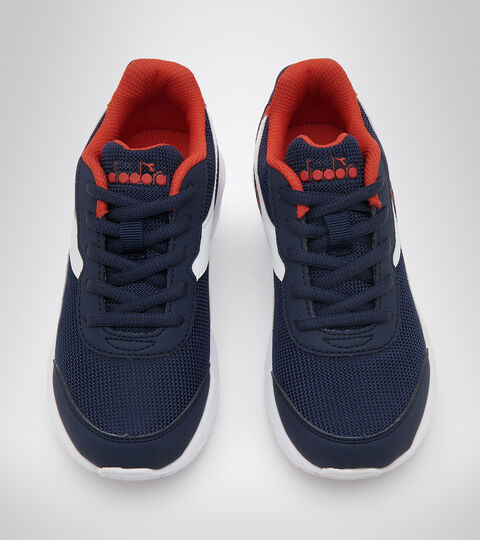 FALCON JR, BLEU DOMAINE/ROUGE HAUT RISQUE Chaussures de running - Unisexe Enfant FALCON JR BLEU DOMAINE/ROUGE HAUT RISQUE - Diadora
