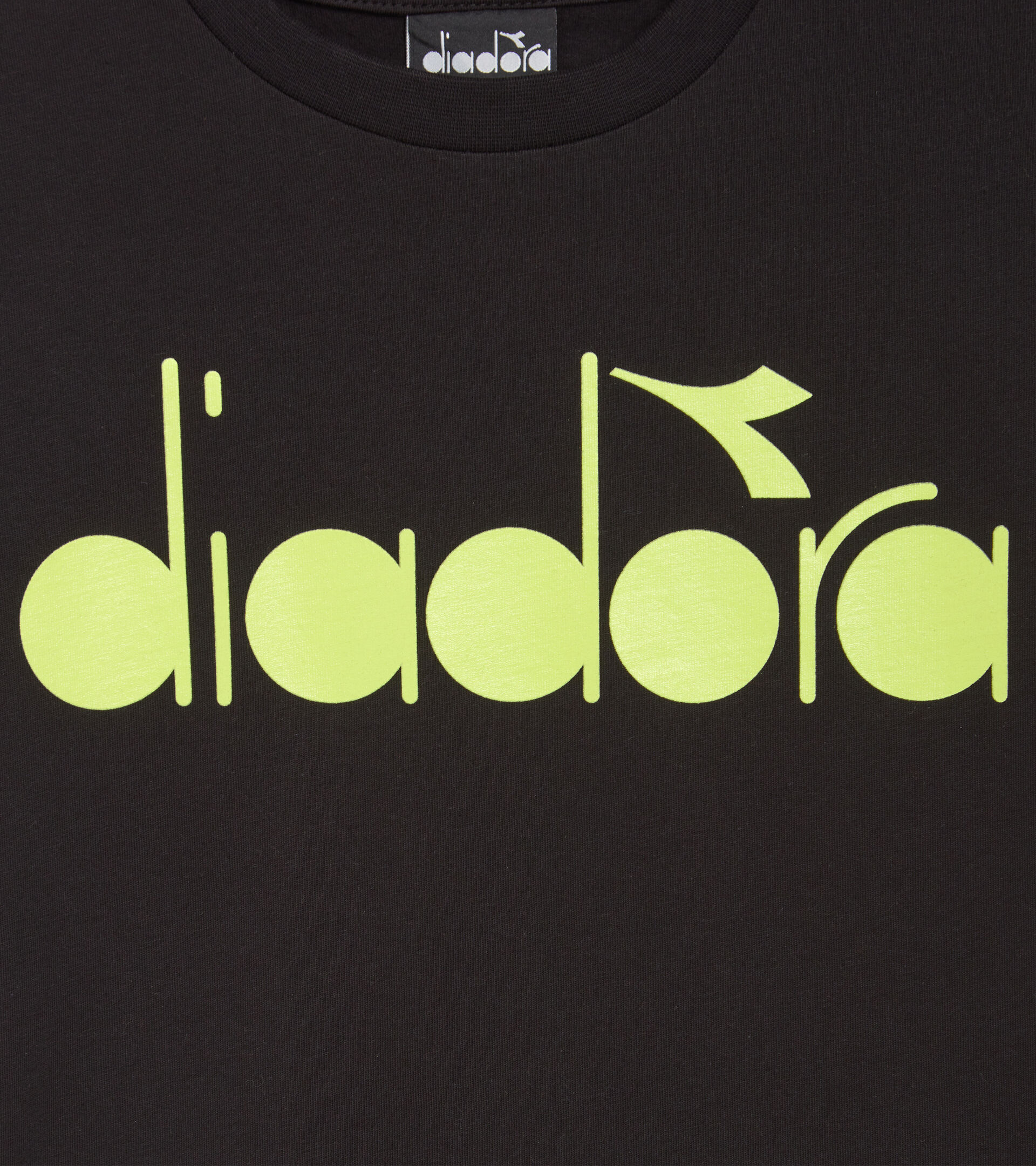 T-shirt nera - Boy JB.T-SHIRT D BLACK/LIME GREEN - Diadora