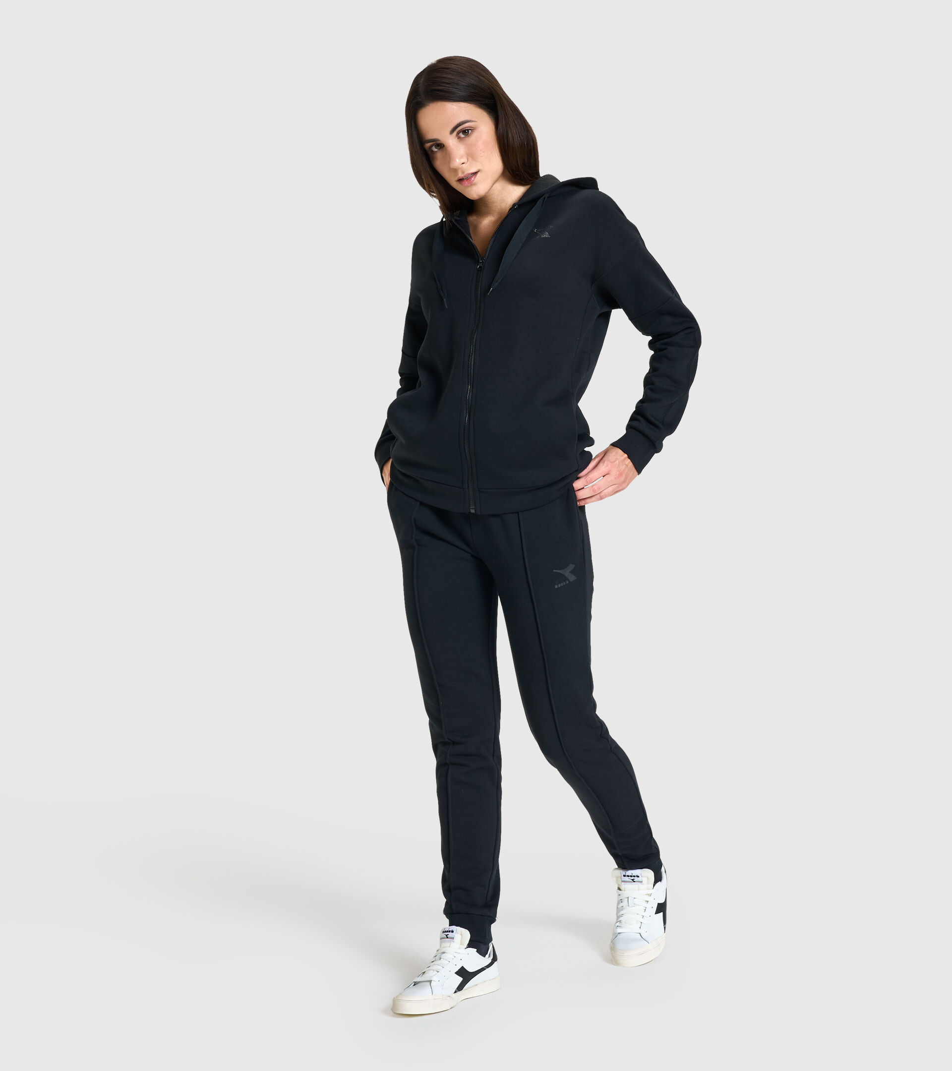 Hooded sweatshirt - Women L.HOODIE FZ BLINK BLACK - Diadora