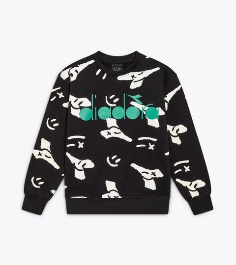 JB. SWEATSHIRT SMILE LOGO, NERO Felpa crewneck - Ragazzo JB. SWEATSHIRT SMILE LOGO NERO - Diadora