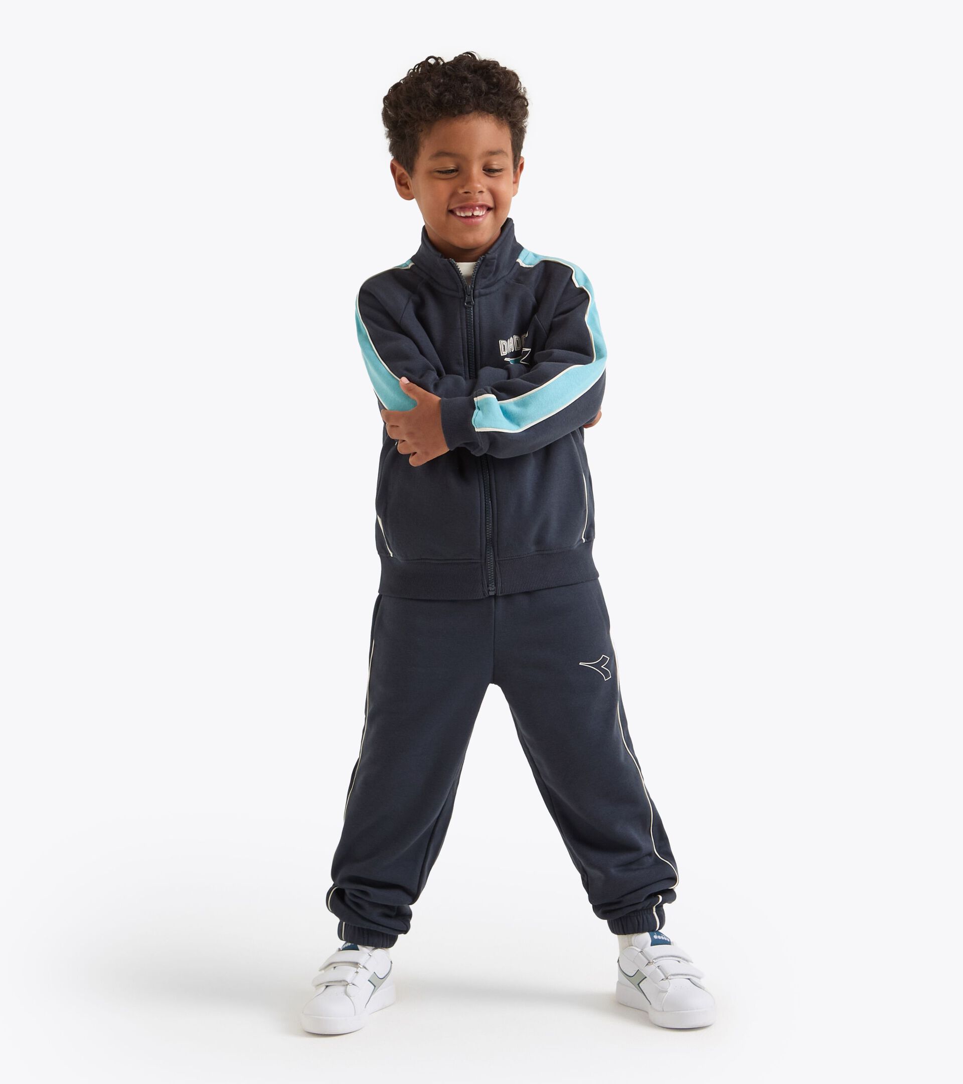 Tracksuit made with brushed fleece - Boy
 JB. TRACKSUIT FZ LOGO (BR) BLUE DENIM - Diadora