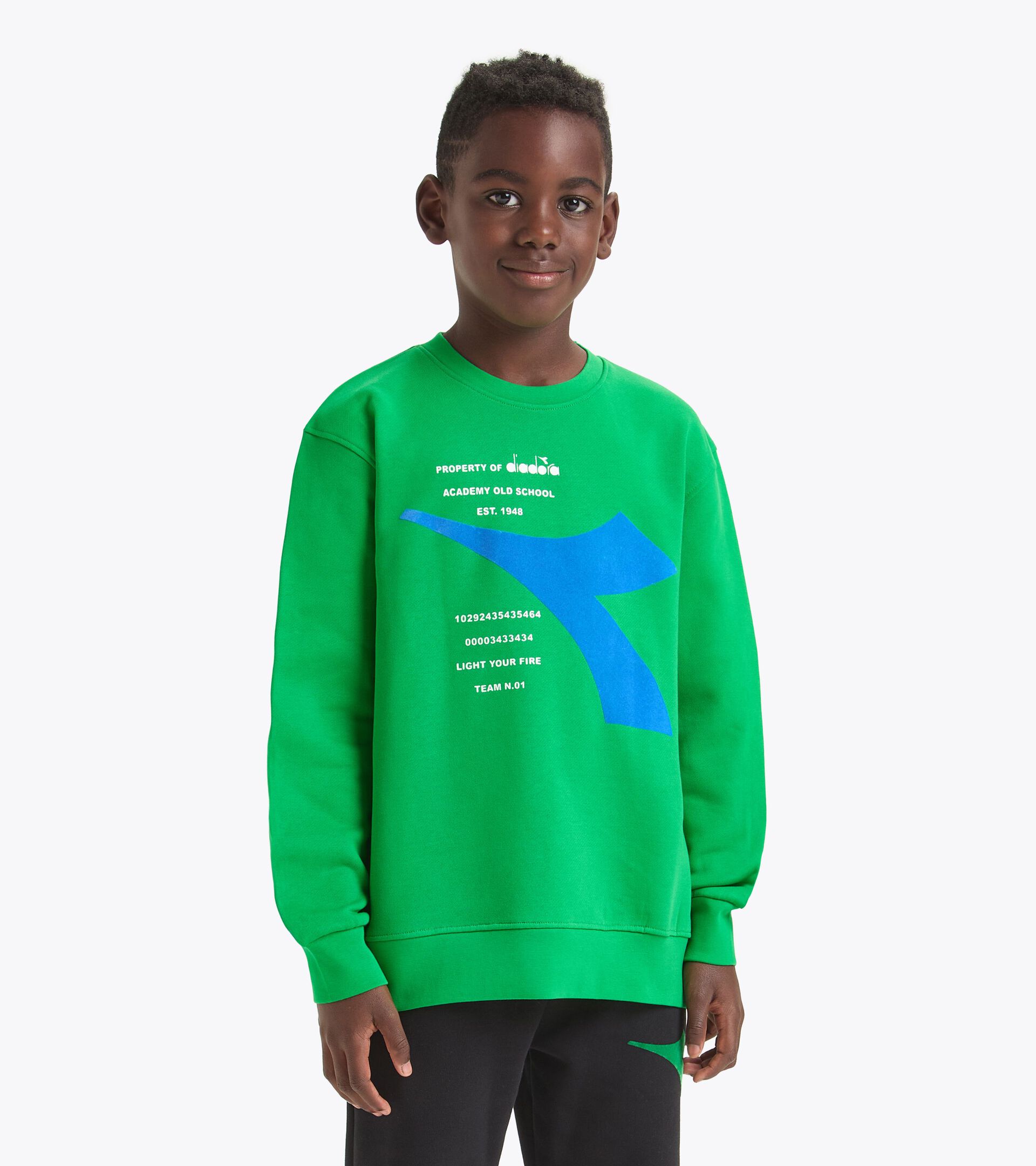 Sudadera de cuello redondo - Niño/Adolescente JB. SWEATSHIRT CREW FREGIO VERDE VENENO - Diadora