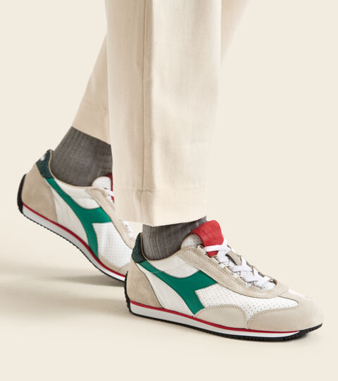 EQUIPE ITALIA, WHITE/GREENLAKE Made in Italy Heritage Shoe - Men EQUIPE ITALIA WHITE/GREENLAKE - Diadora