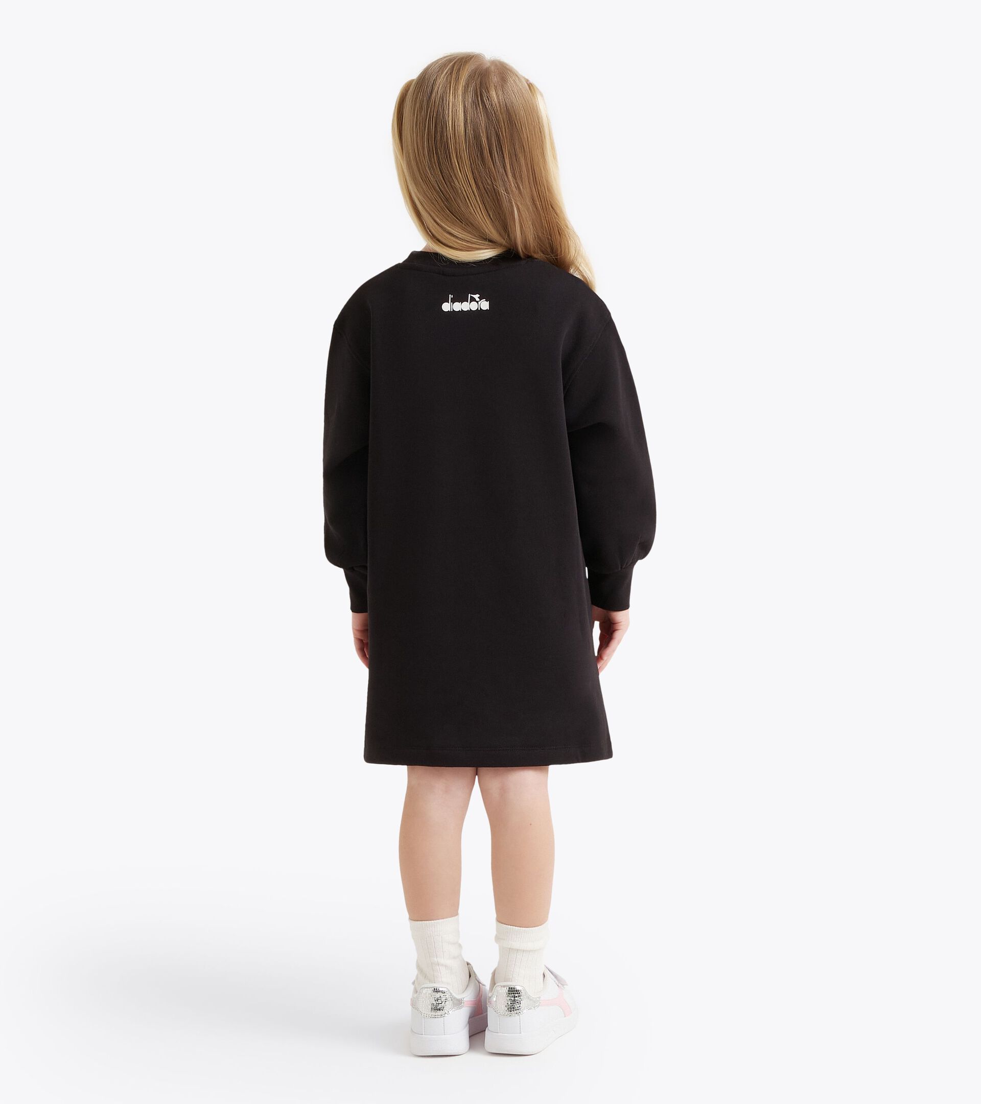 Kleid aus Sweatstoff - M&auml;dchen JG. DRESS RHINESTONE TD SCHWARZ - Diadora