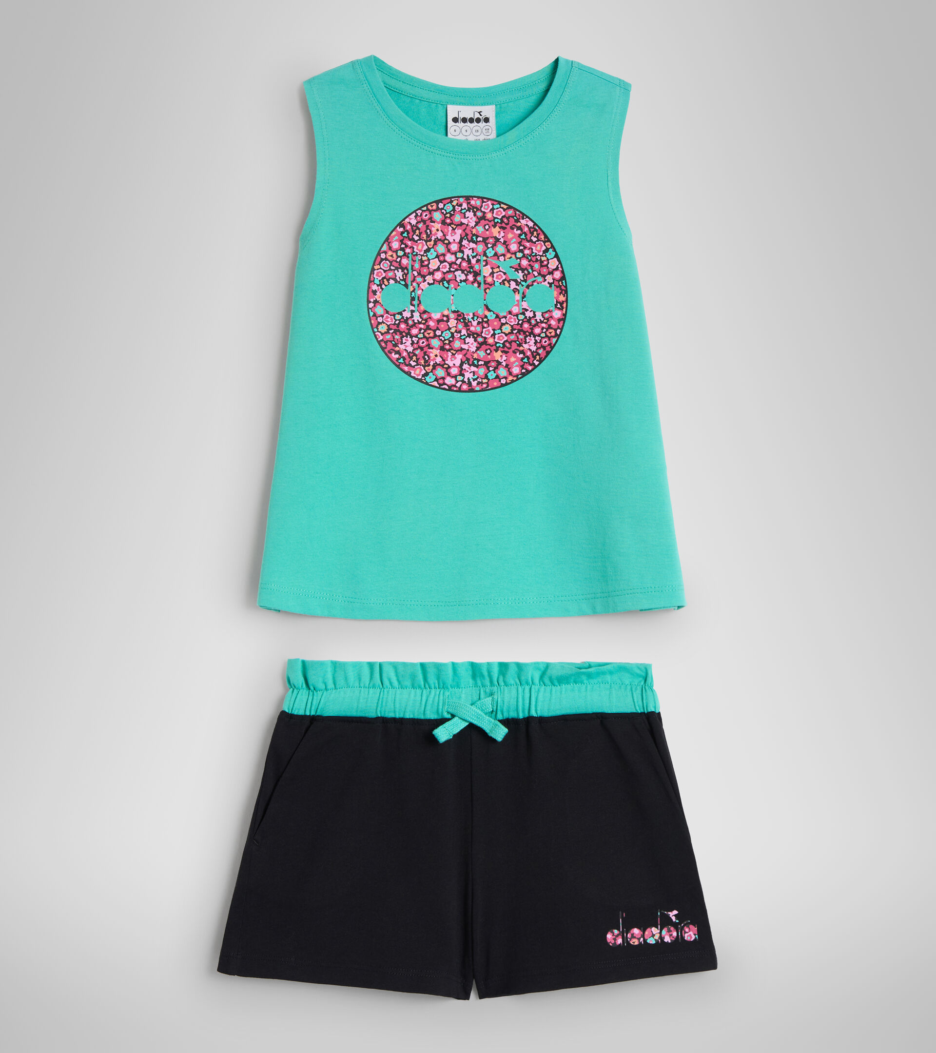 Sports vest top/shorts set - Girls JG.SET SL BLOOM BISCAY GREEN - Diadora