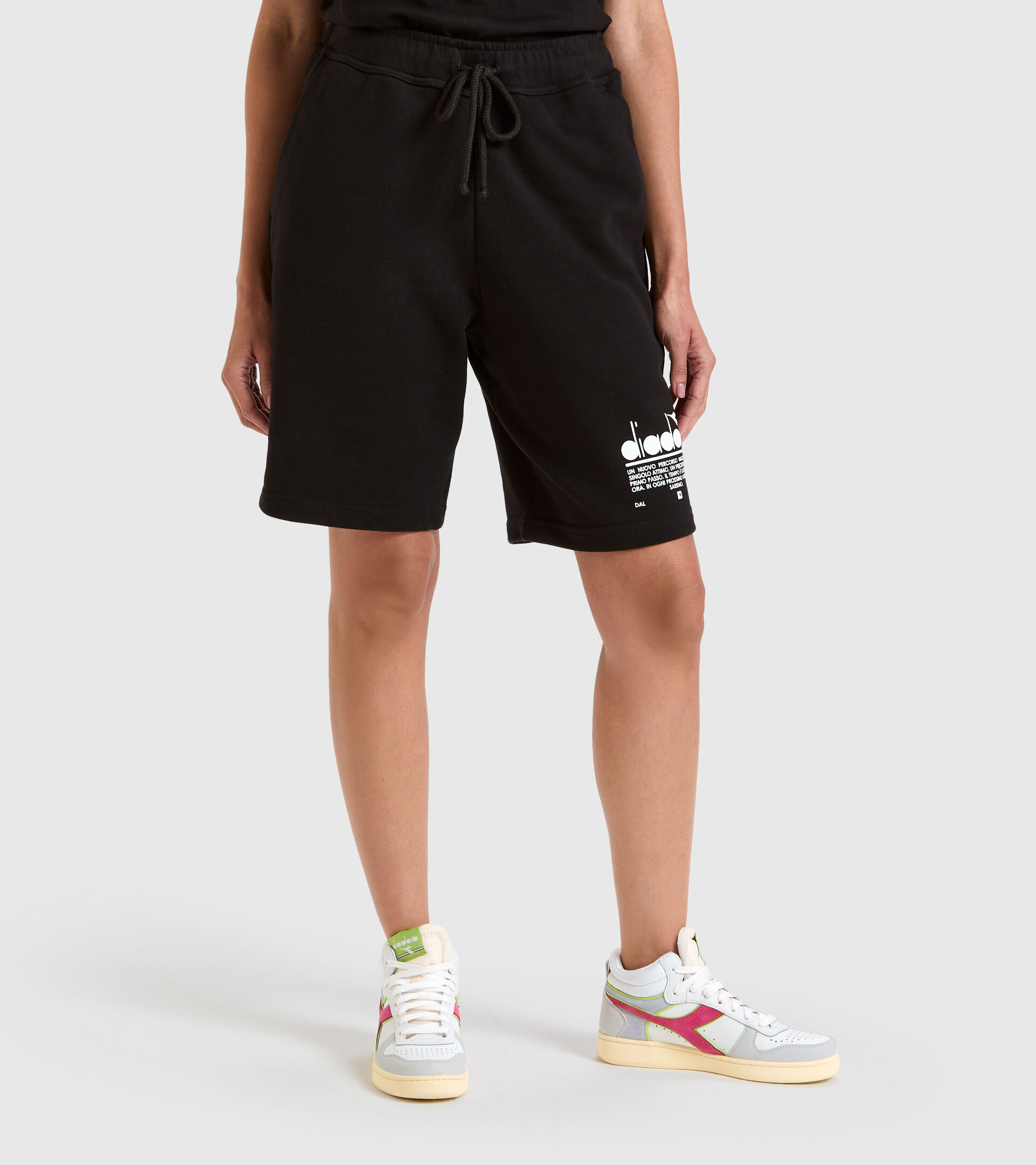 Cotton shorts - Unisex BERMUDA MANIFESTO BLACK - Diadora