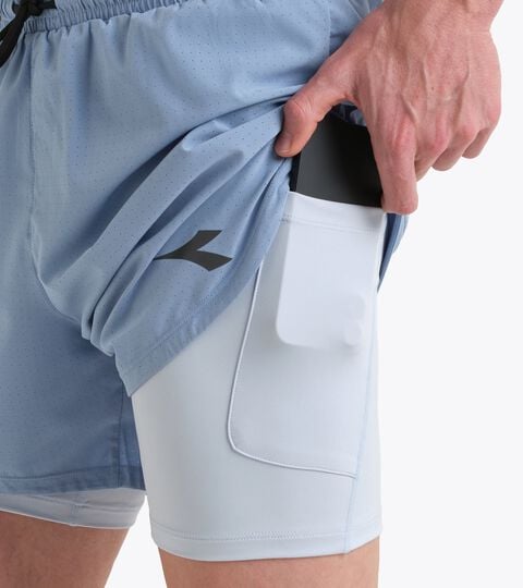 2-in-1 Running Shorts - Men&rsquo;s SHORTS 2IN1 5 ENDLESS SKY - Diadora