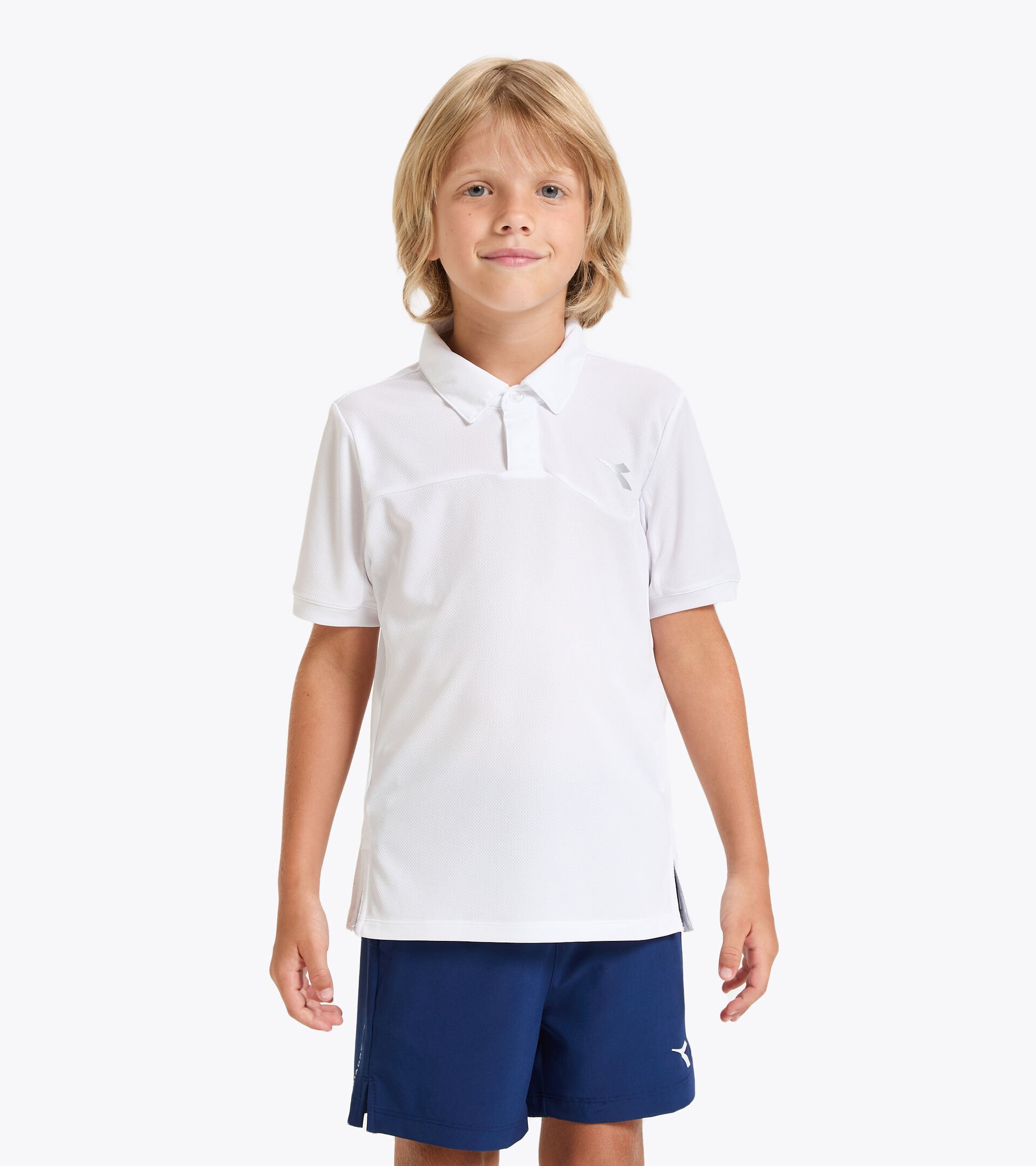 Tennis polo shirt - Junior J. POLO COURT OPTICAL WHITE - Diadora