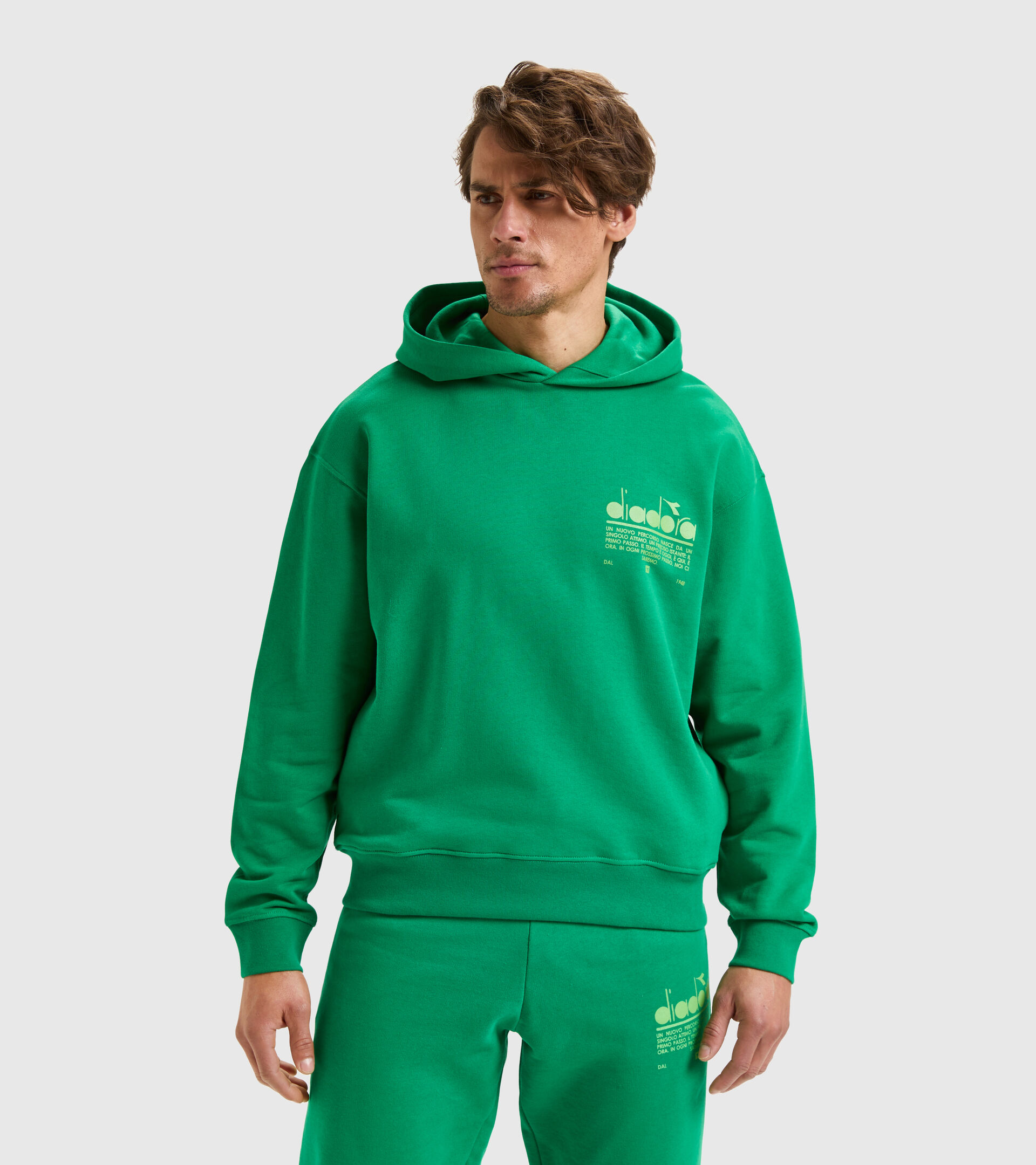 Cotton hoodie - Unisex HOODIE MANIFESTO JOLLY GREEN - Diadora