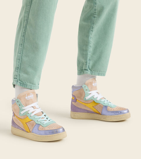 MI BASKET METAL PIGSKIN USED WN, CLOUD PINK/ALABASTER GLEAM Heritage shoes - Women MI BASKET METAL PIGSKIN USED WN CLOUD PINK/ALABASTER GLEAM - Diadora
