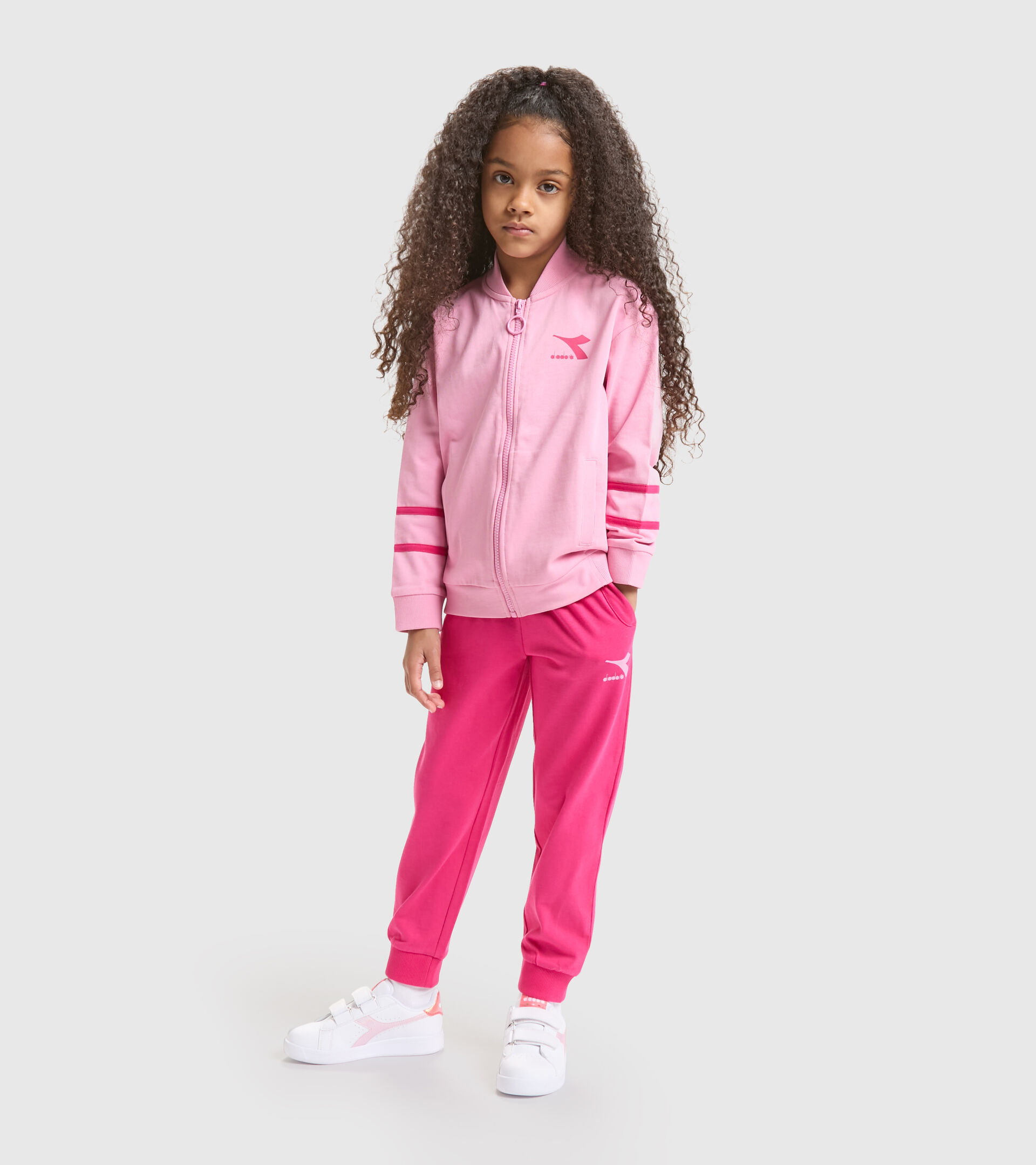 Chándal deportivo juvenil - Unisex JU.TRACKSUIT FZ RAINBOW LILAS SACHET - Diadora