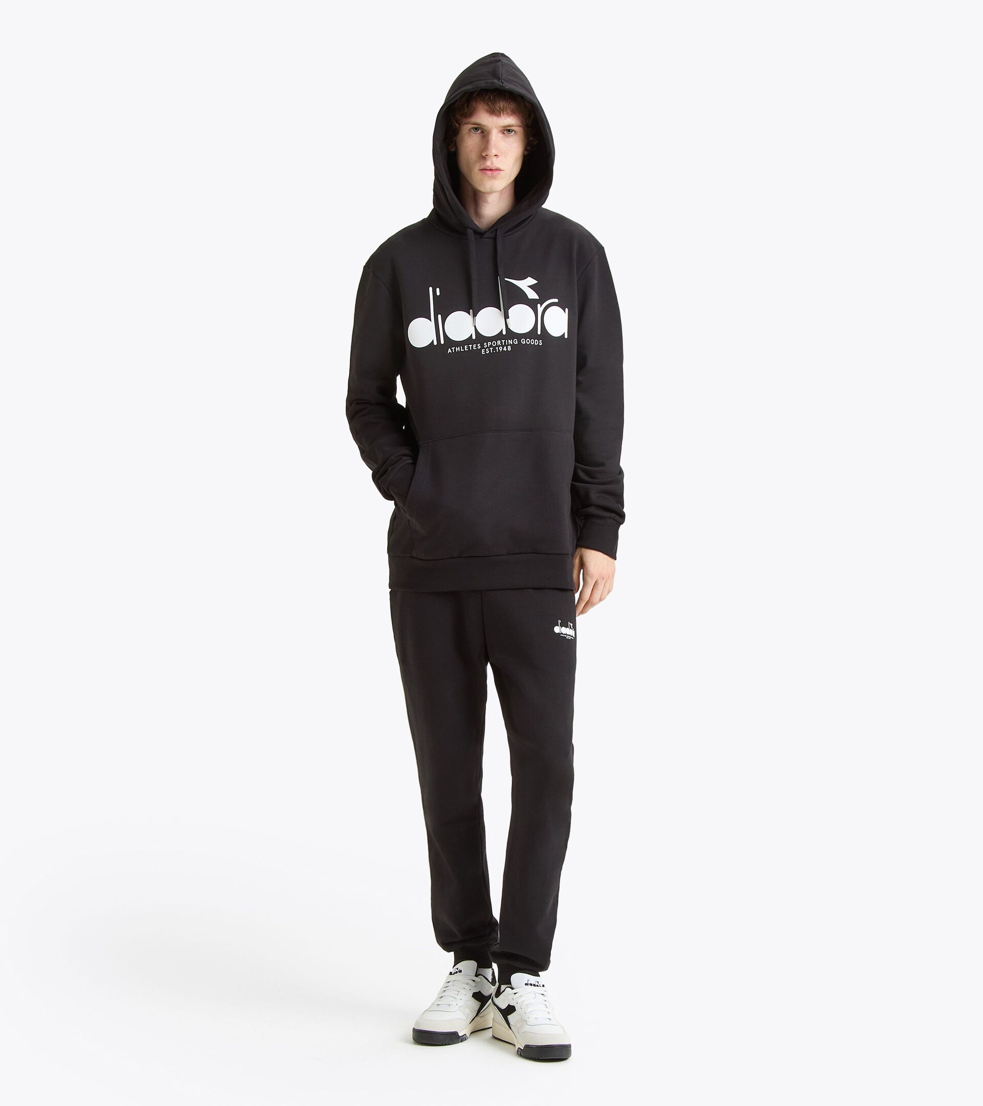 Color block hoodie - All-Gender HOODIE LOGO BLACK - Diadora