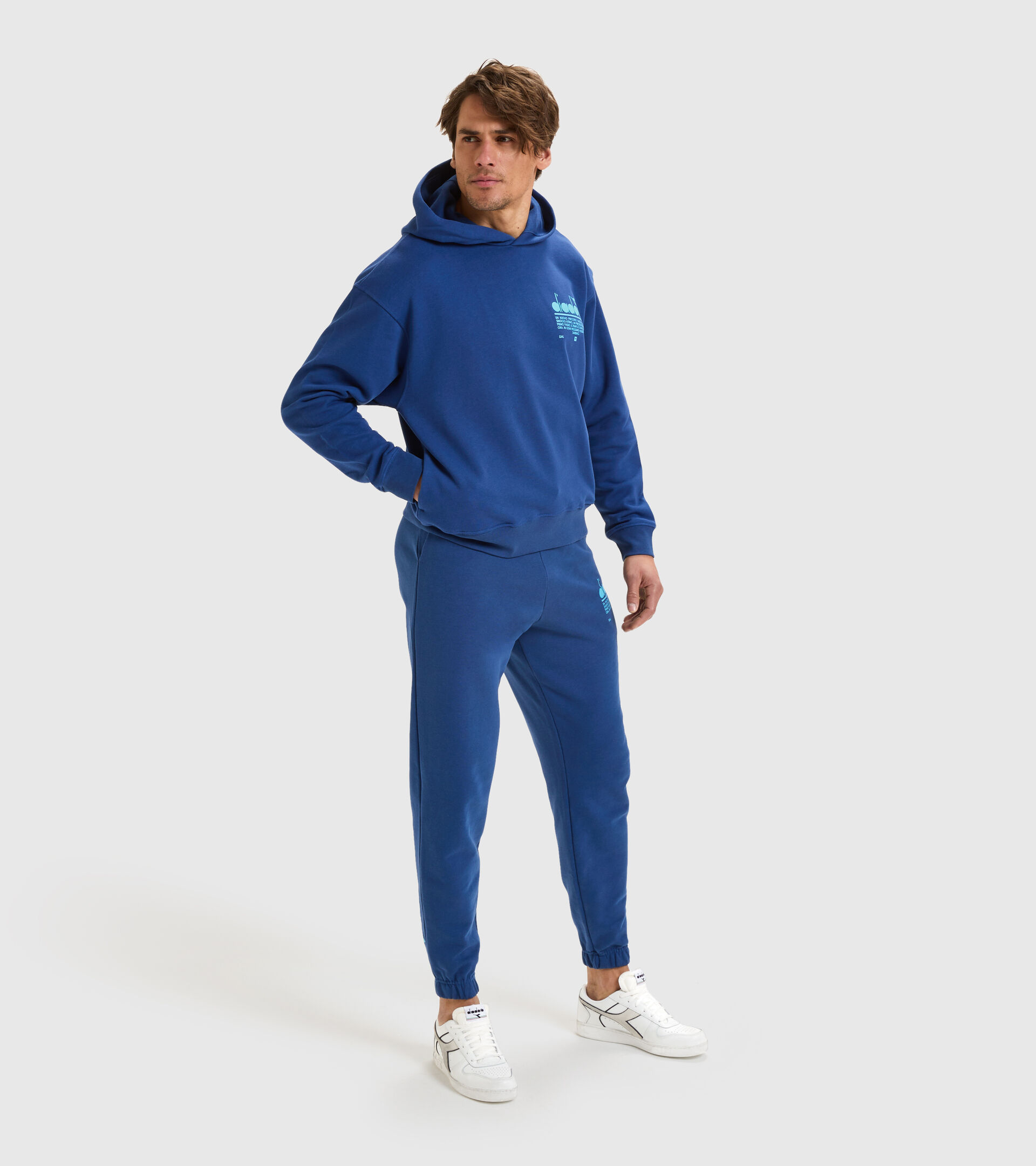 Sweat-shirt à capuche en Coton - Unisexe HOODIE MANIFESTO BLEU DOMAINE - Diadora