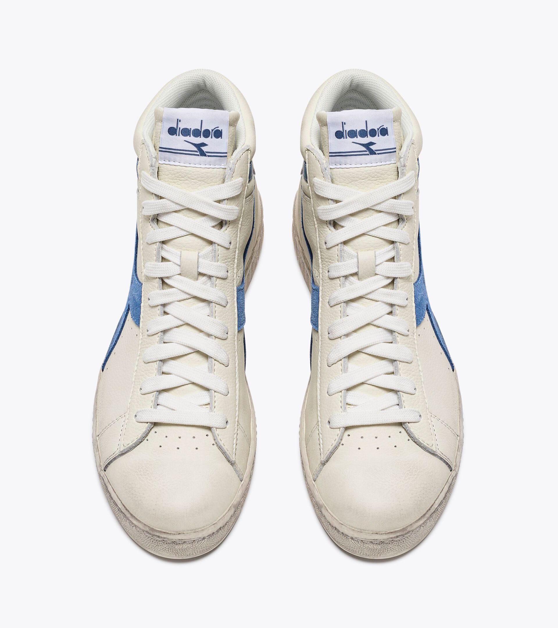 Sporty sneakers - Gender neutral GAME L HIGH WAXED SUEDE POP WHITE/BLUE BLEACHED DENIM - Diadora