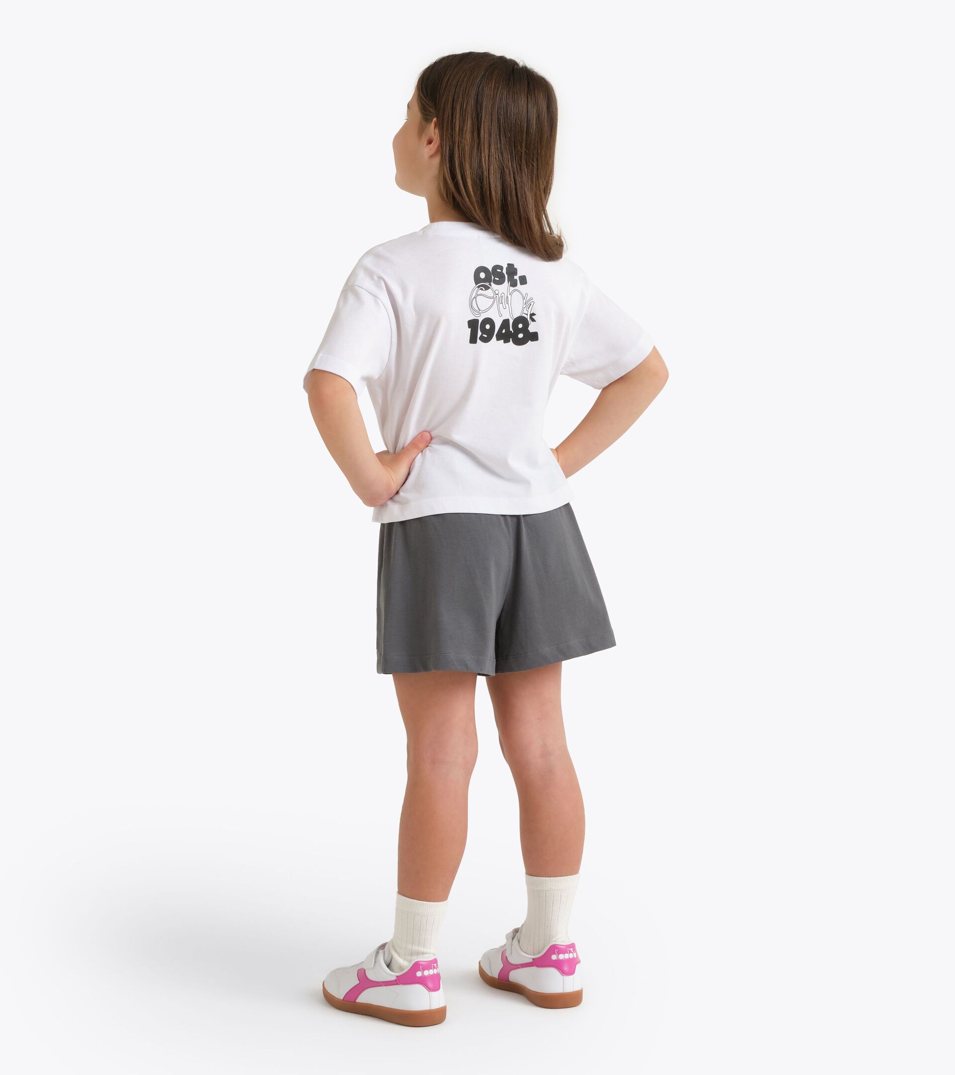 Conjunto deportivo - Camiseta y pantal&oacute;n corto - Ni&ntilde;a JG. SET ESS. SPORTS SS BLANCO VIVO - Diadora