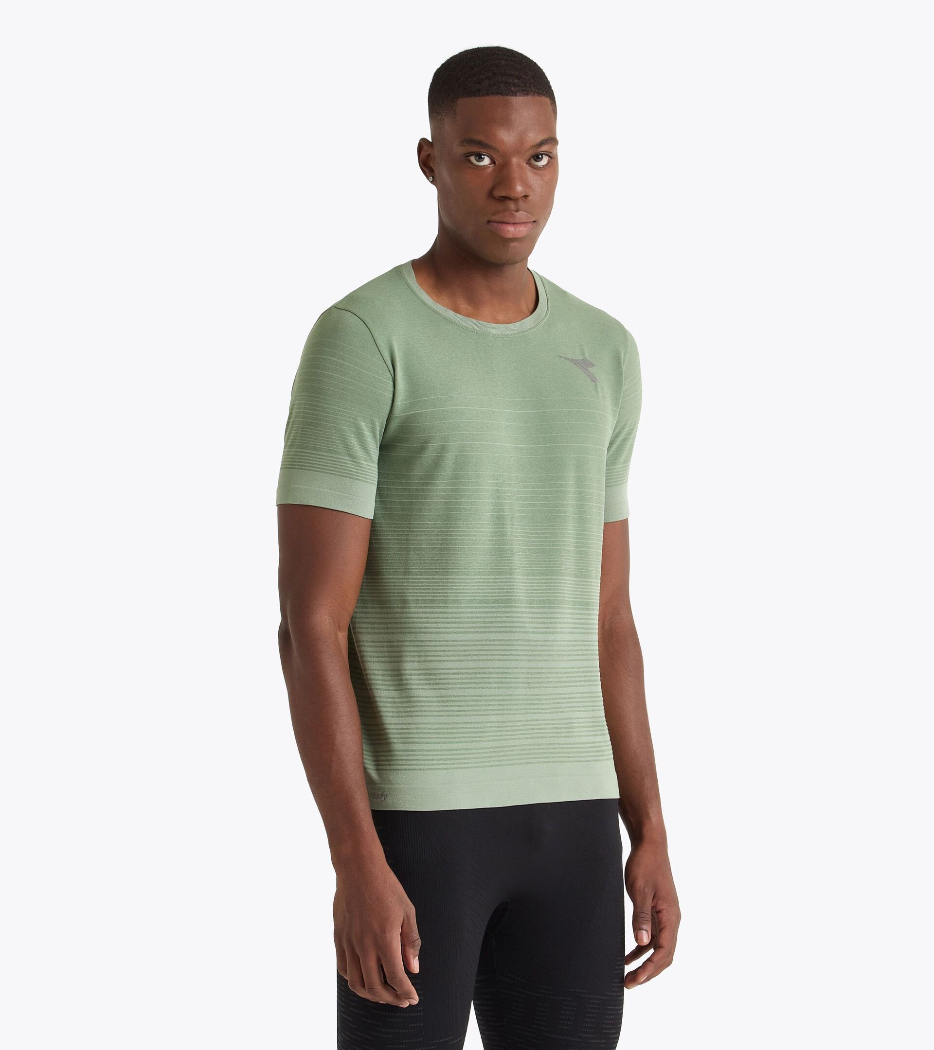 Maglietta tecnica termoregolante - Running - Uomo SS T-SHIRT STRATOUNO VERDE ICEBERG - Diadora