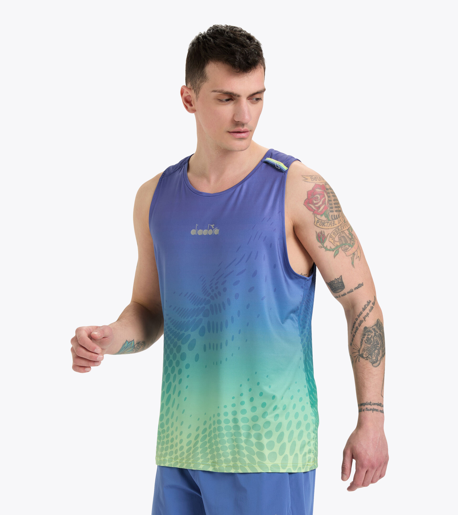 Super-light running vest top - Men SUPER LIGHT TANK BE ONE WATERY MURRINA - Diadora