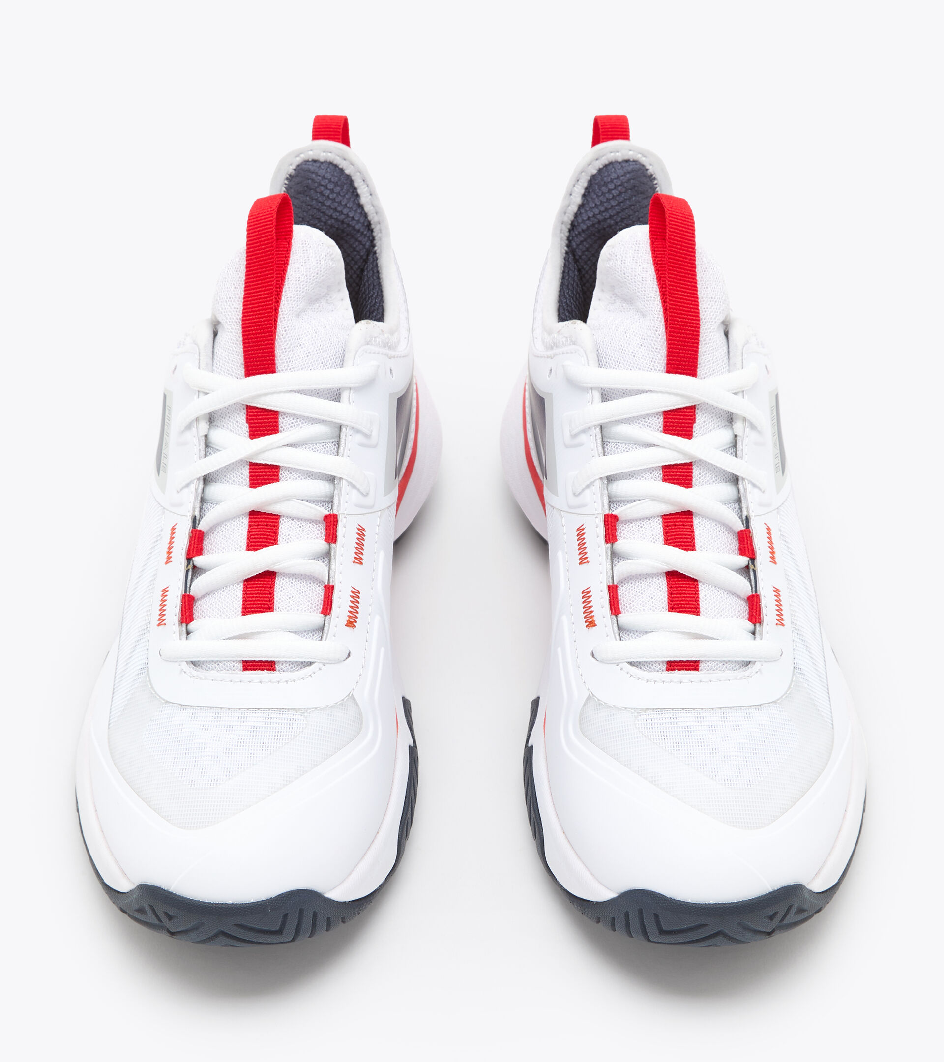 Tennis shoes for hard surfaces or clay courts - Men FINALE AG WHITE/BLUE CORSAIR/FIERY RED - Diadora