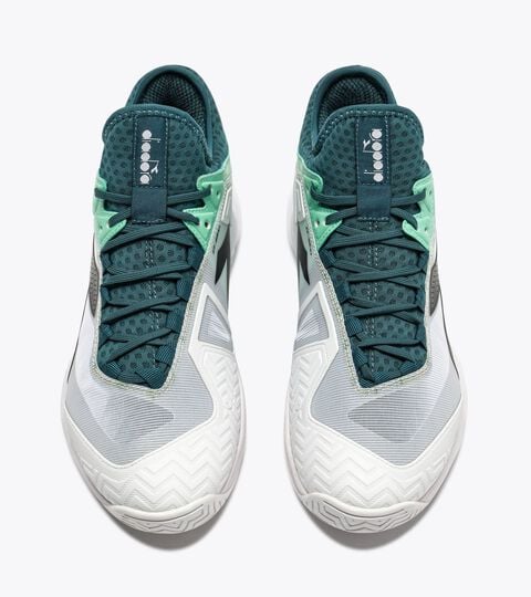 Tennis shoe for clay courts and firm grounds - Precision - Men&rsquo;s SPEED BLUSHIELD FLY 5  AG SHADED SPRUCE/BLACK/WHITE - Diadora