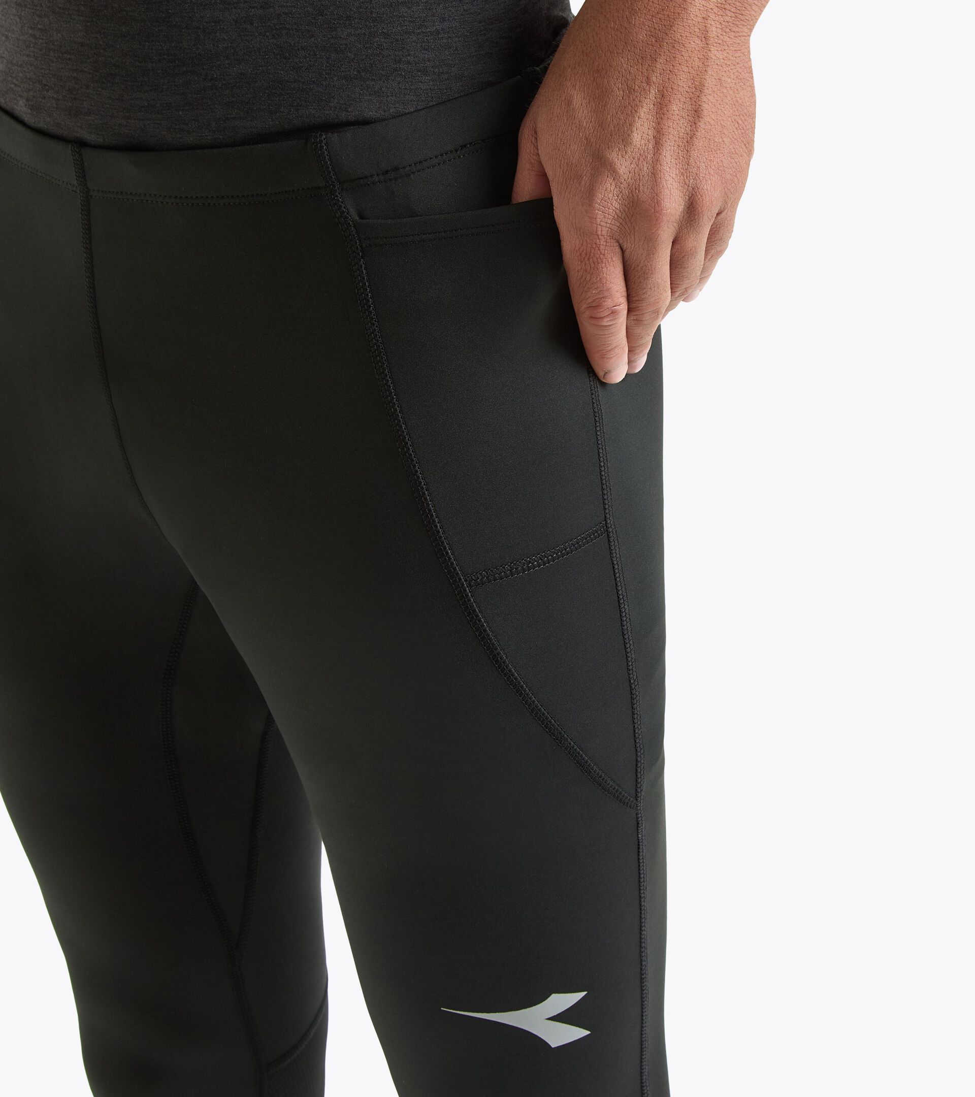 3/4 winter running tights - Men’s 3/4 TIGHTS RUN CREW BLACK - Diadora