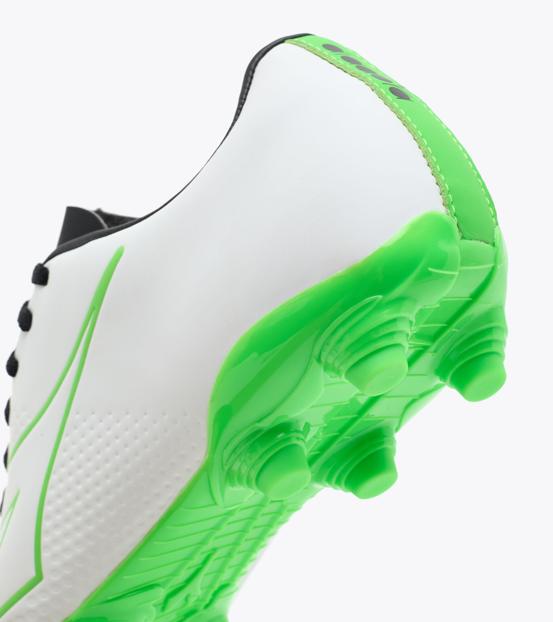 Firm ground football boots PICHICHI 4 MG14 WHITE/GREEN FLUO/BLACK - Diadora