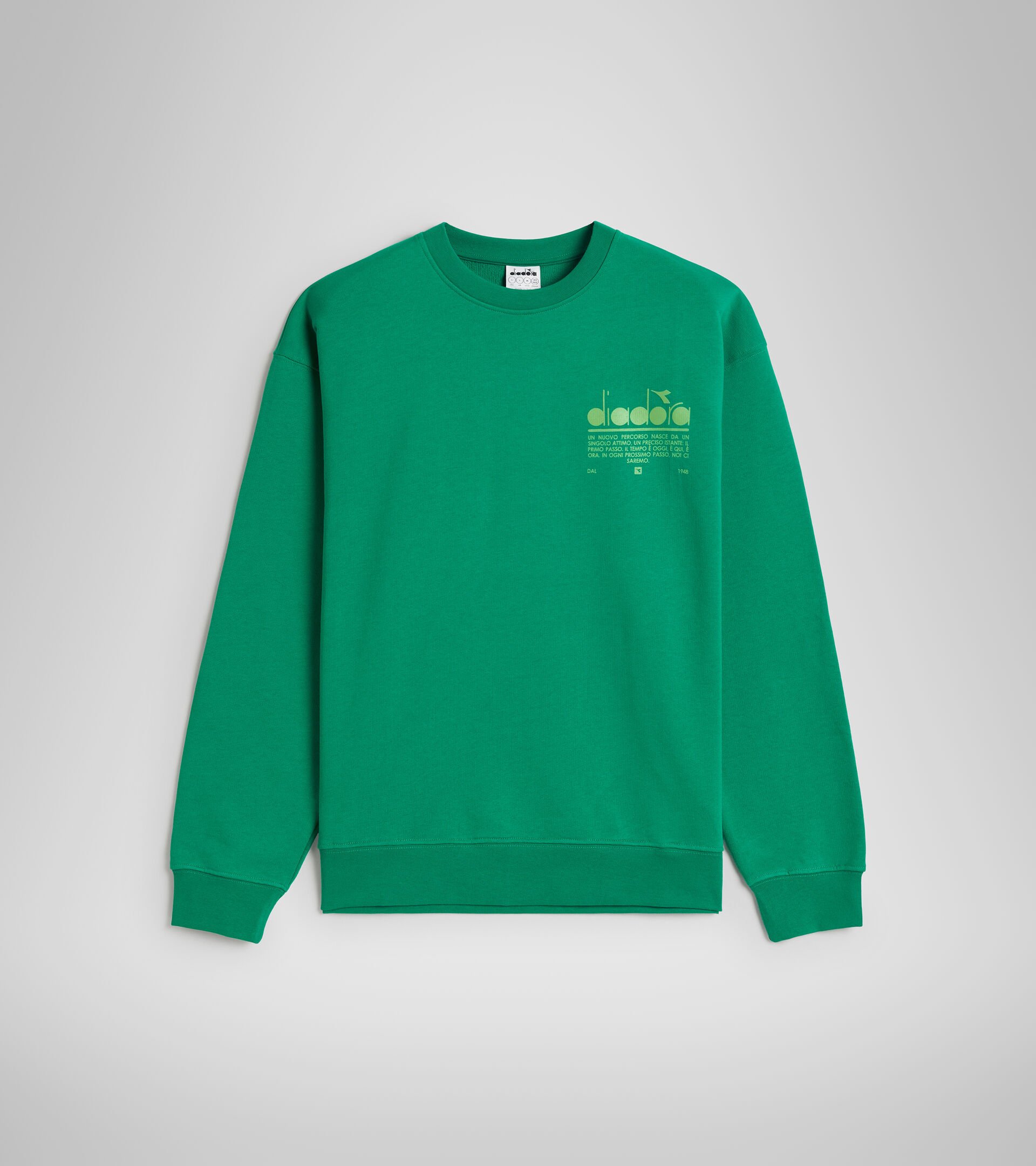 Cotton round-neck sweatshirt - Unisex SWEATSHIRT CREW MANIFESTO JOLLY GREEN - Diadora