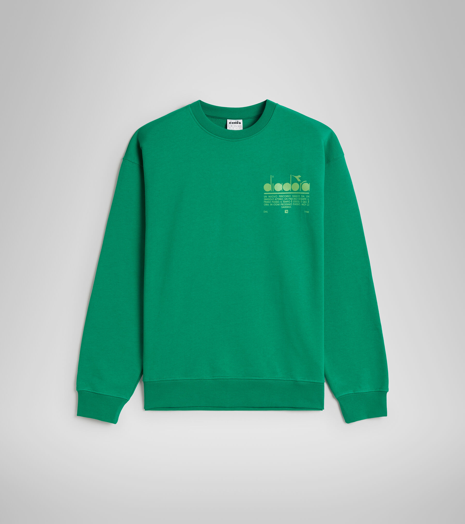 Felpa girocollo in cotone - Unisex SWEATSHIRT CREW MANIFESTO VERDE JOLLY - Diadora