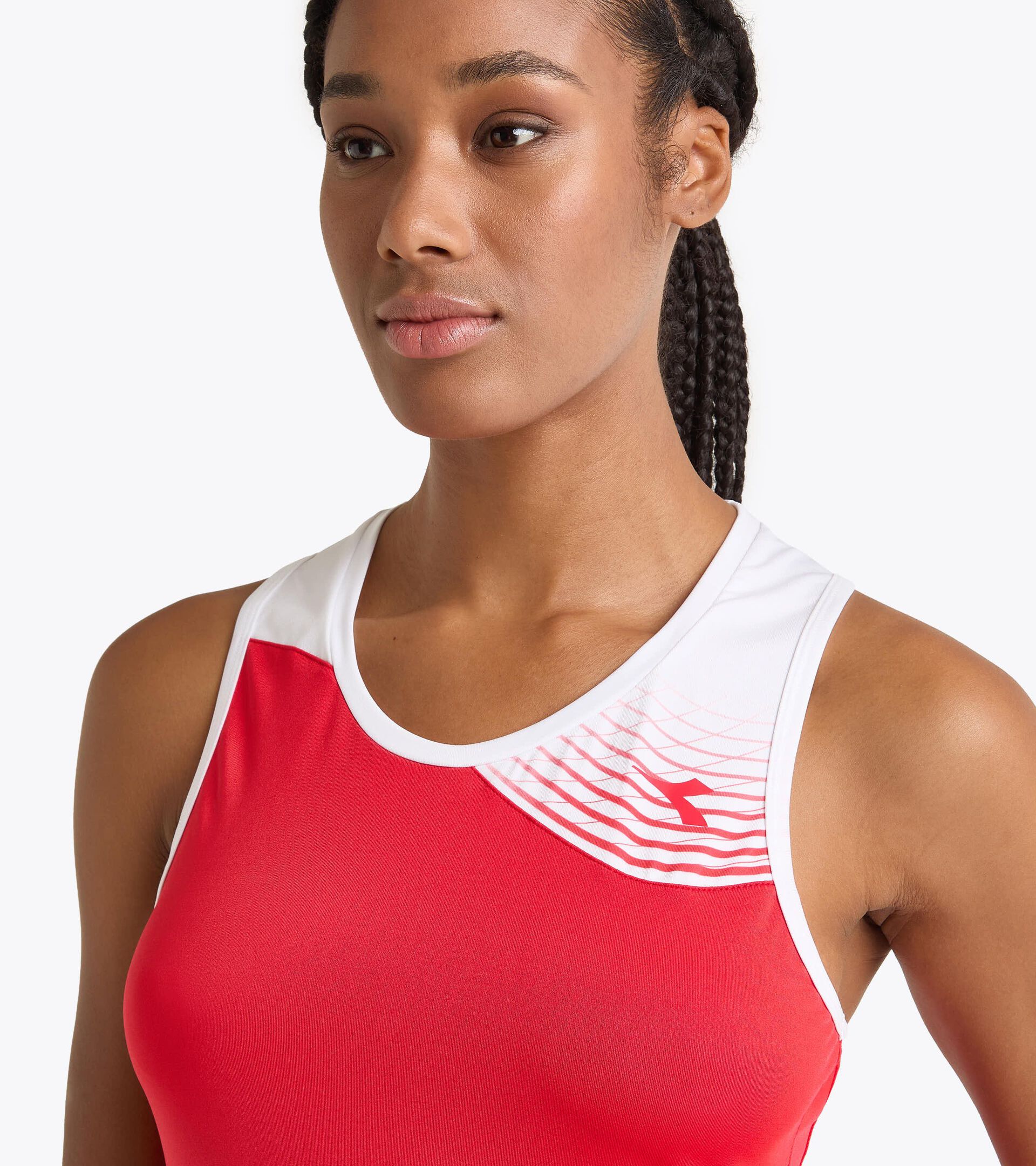 Robe de tennis - Femme L. DRESS COURT ROUGE TOMATE - Diadora