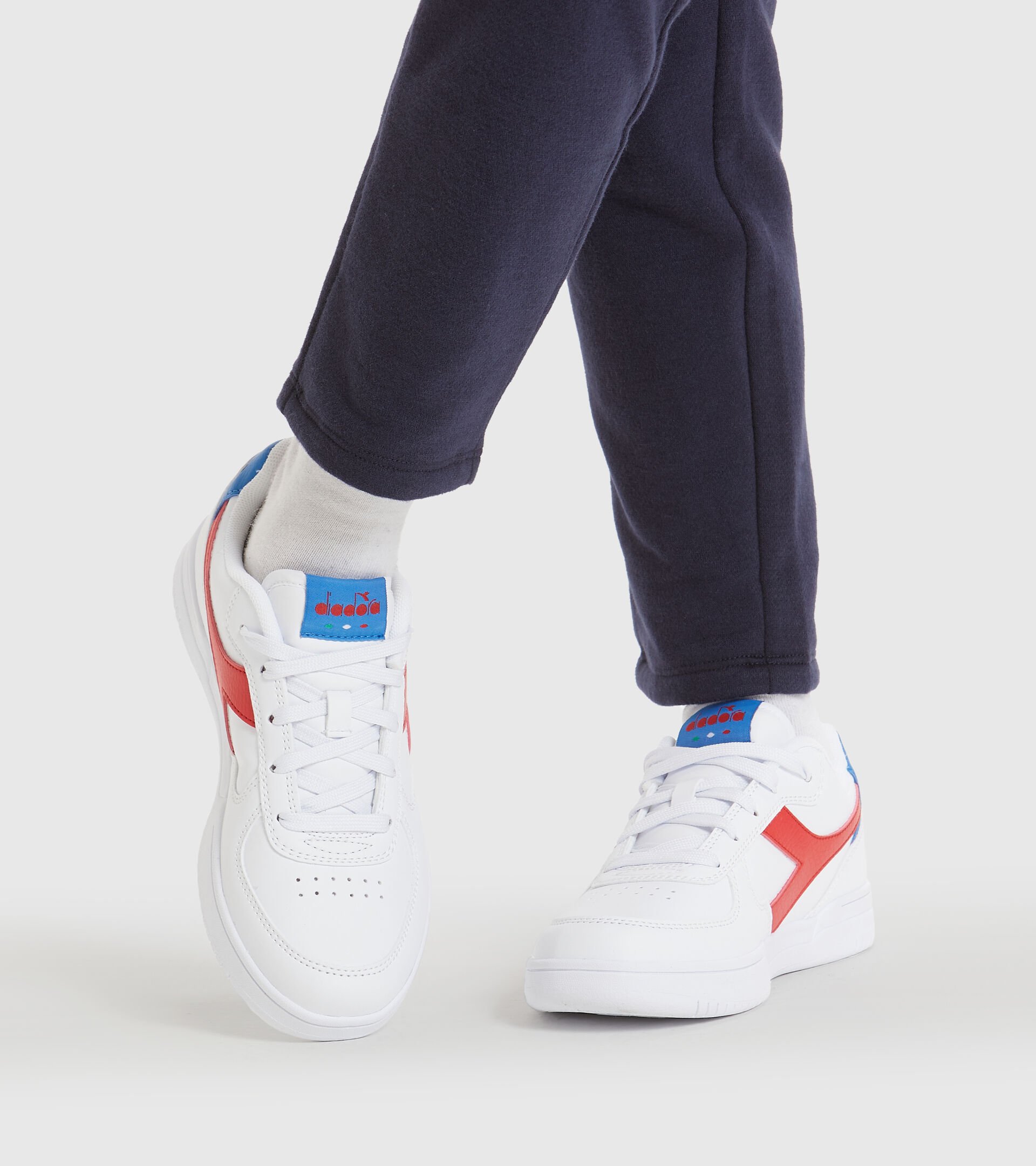 Footwear Sport BAMBINO RAPTOR LOW GS BIANCO/TOMATO RED Diadora