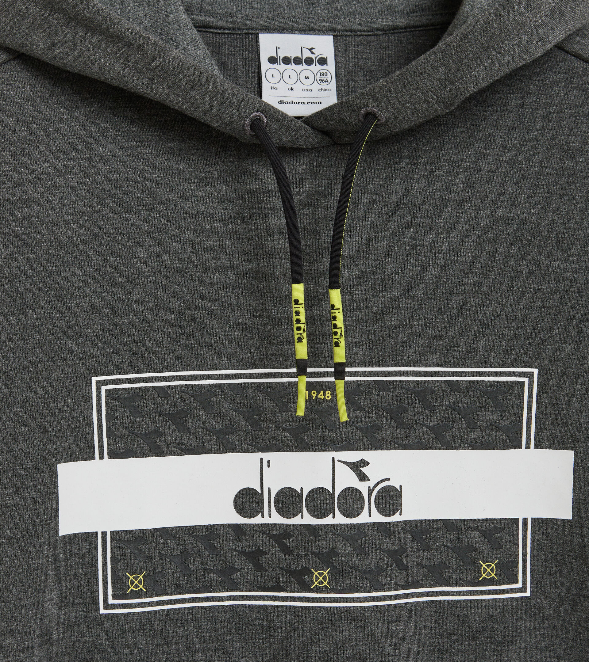 Sweat-shirt à capuche - Homme HOODIE URBANITY MELANGE GRIS FONCÉ MOUETTE - Diadora