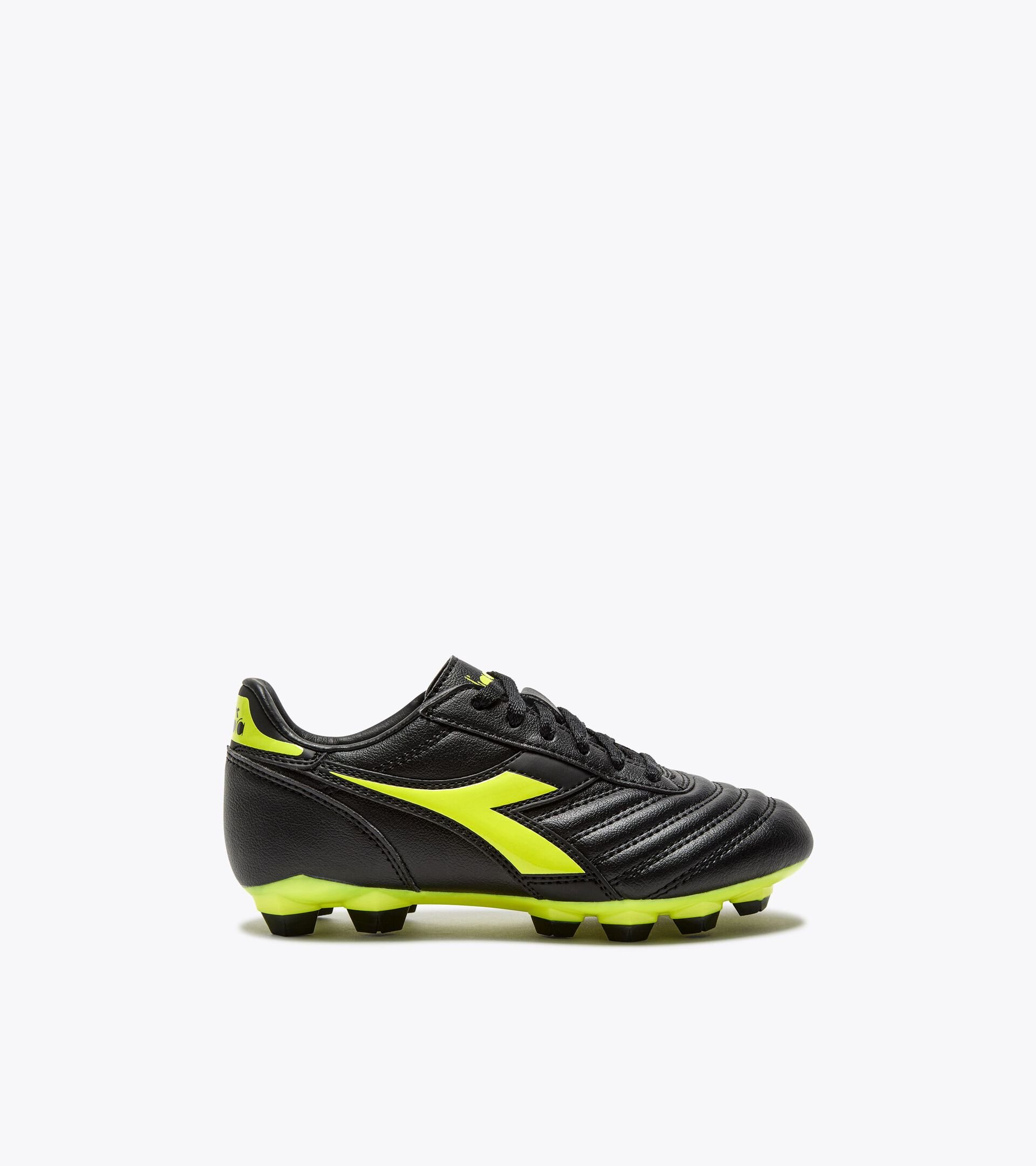 Calcio boots for firm grounds - Junior BRASIL ICON R LPU JR BLACK/FLUO YELLOW DIADORA - Diadora