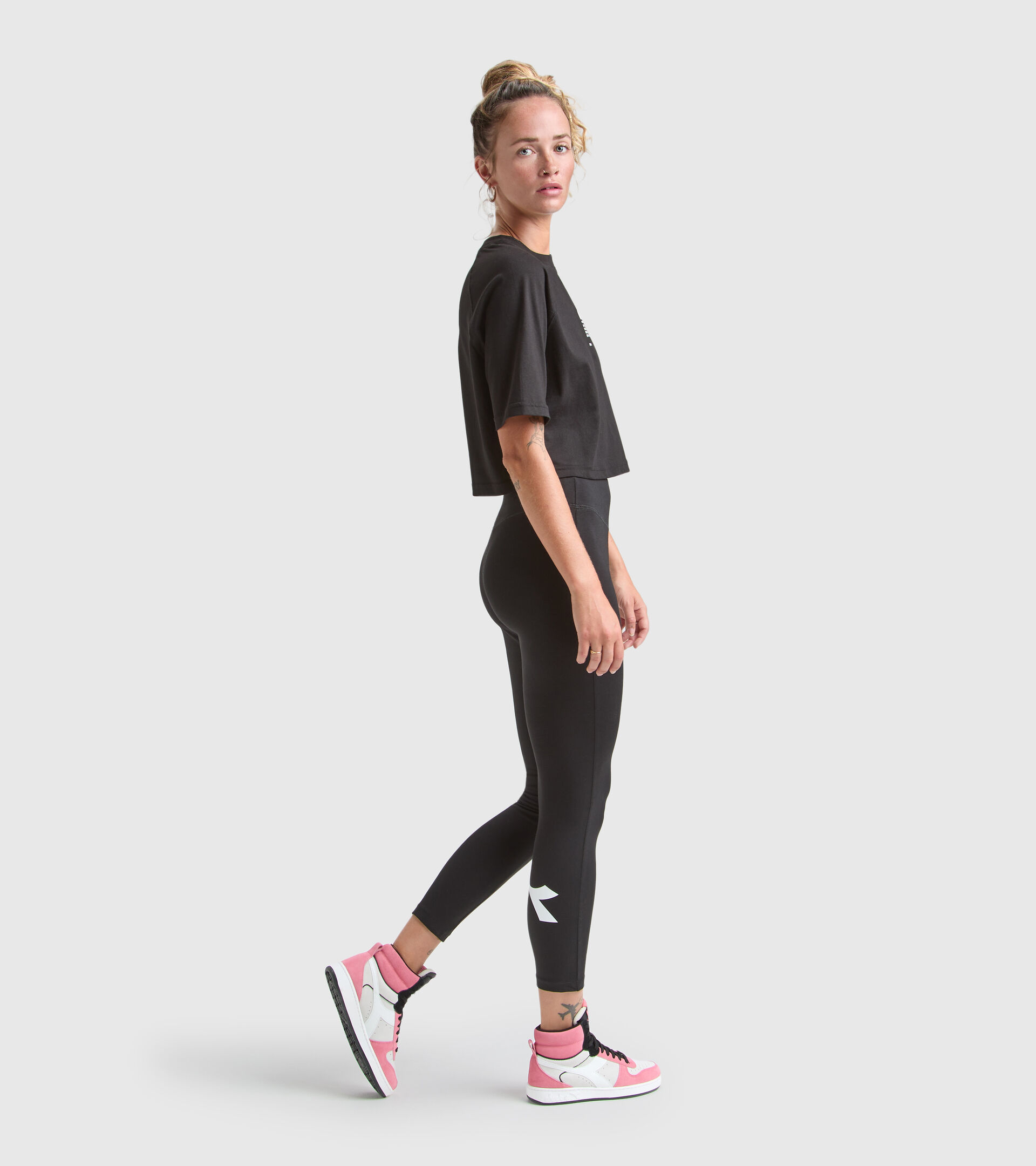 Leggings aus Stretch-Baumwolle - Damen L. LEGGINGS MANIFESTO SCHWARZ - Diadora