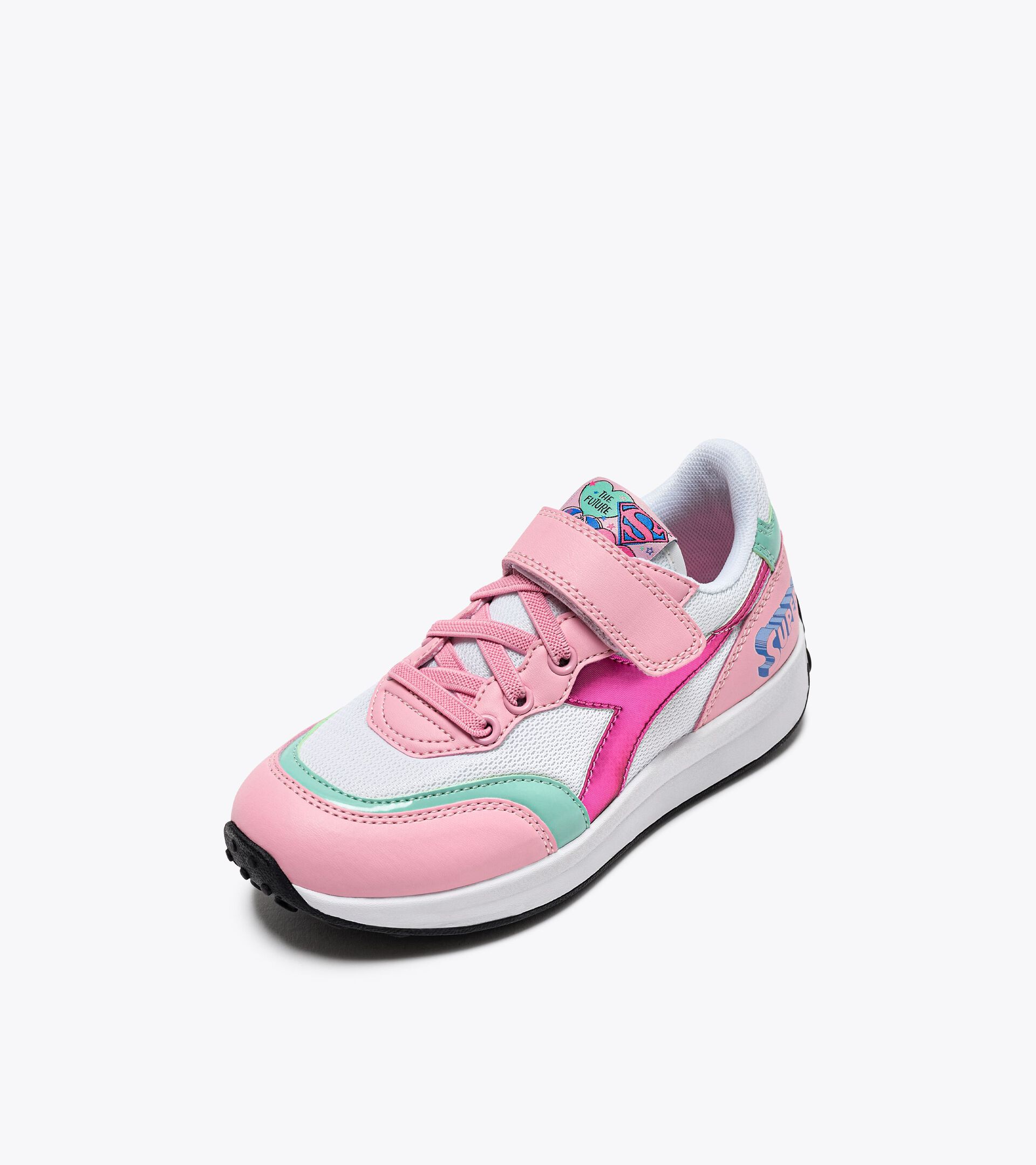Sports sneaker - Girls - 4 to 8 years old  RACE PS SUPERGIRL CANDY PINK/HOT PINK - Diadora