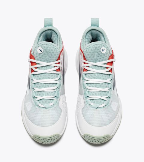 Tennis shoes for clay courts - Women SPEED BLUSHIELD FLY 4 + W CLAY WHITE/LEGION BLUE/SURF SPRAY - Diadora