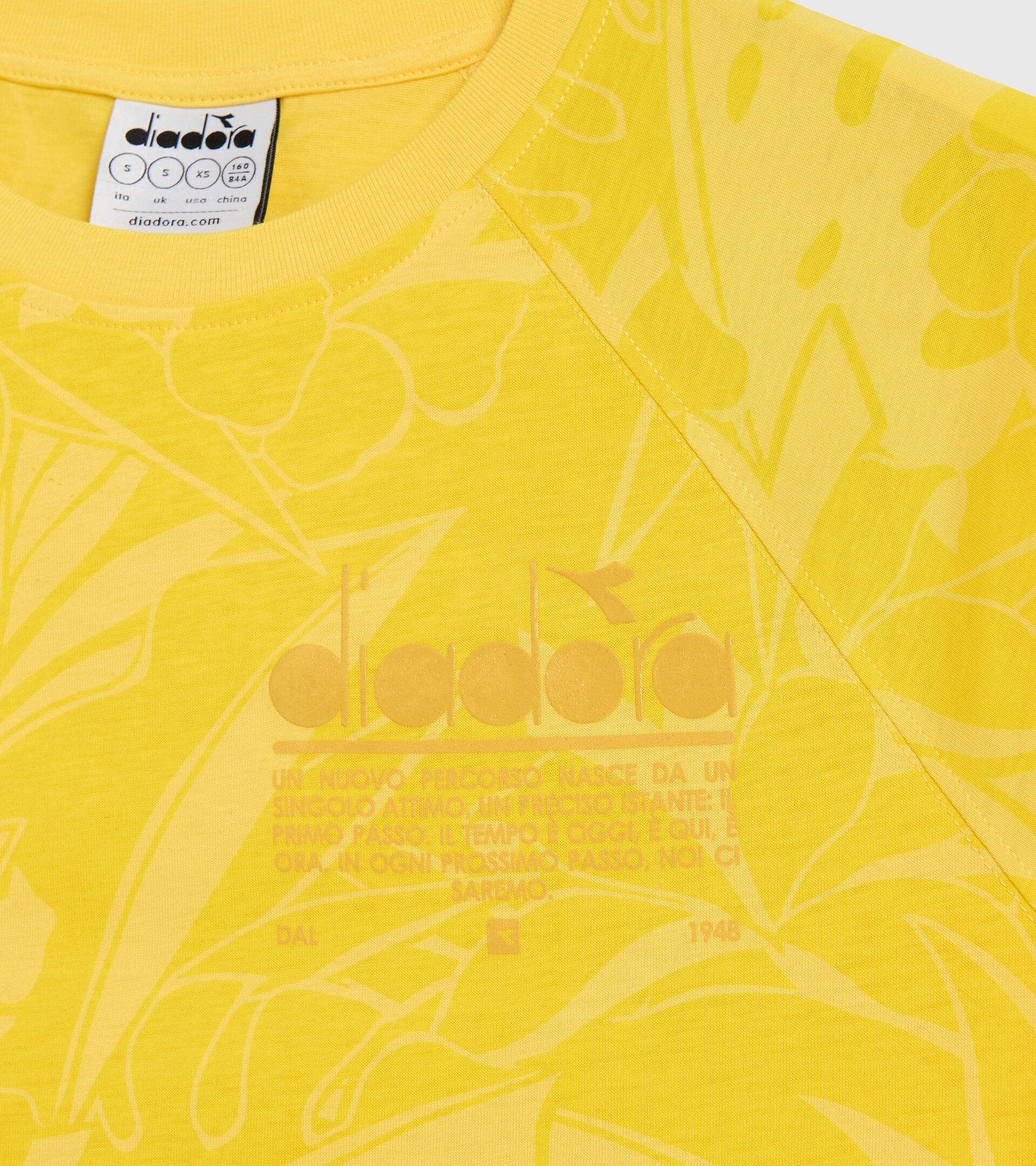 Cotton T-shirt - Women L. T-SHIRT SS CROP MANIFESTO YELLOW LENS - Diadora