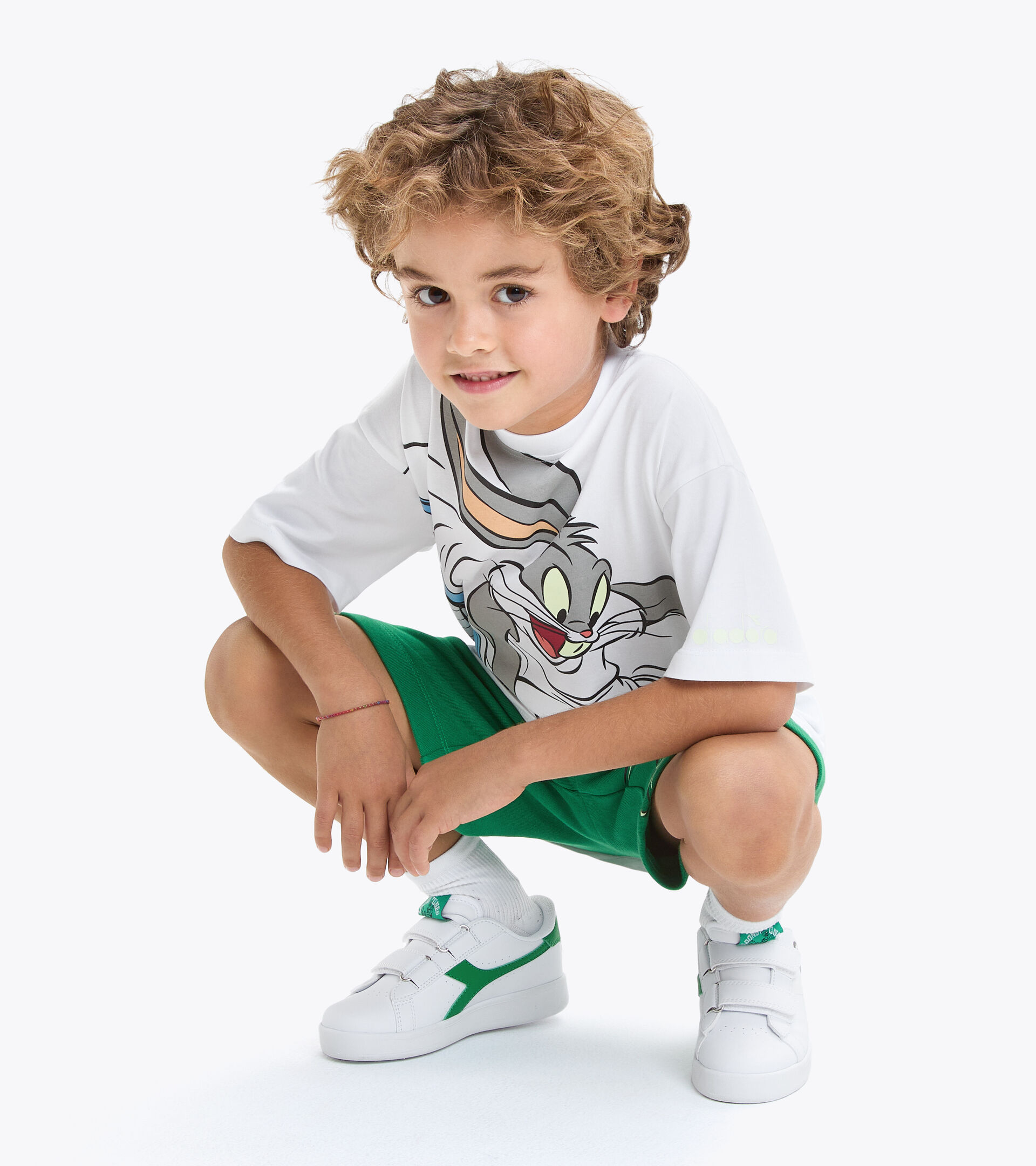 Sports T-shirt - Kids JU.T-SHIRT SS WB OPTICAL WHITE + F - Diadora