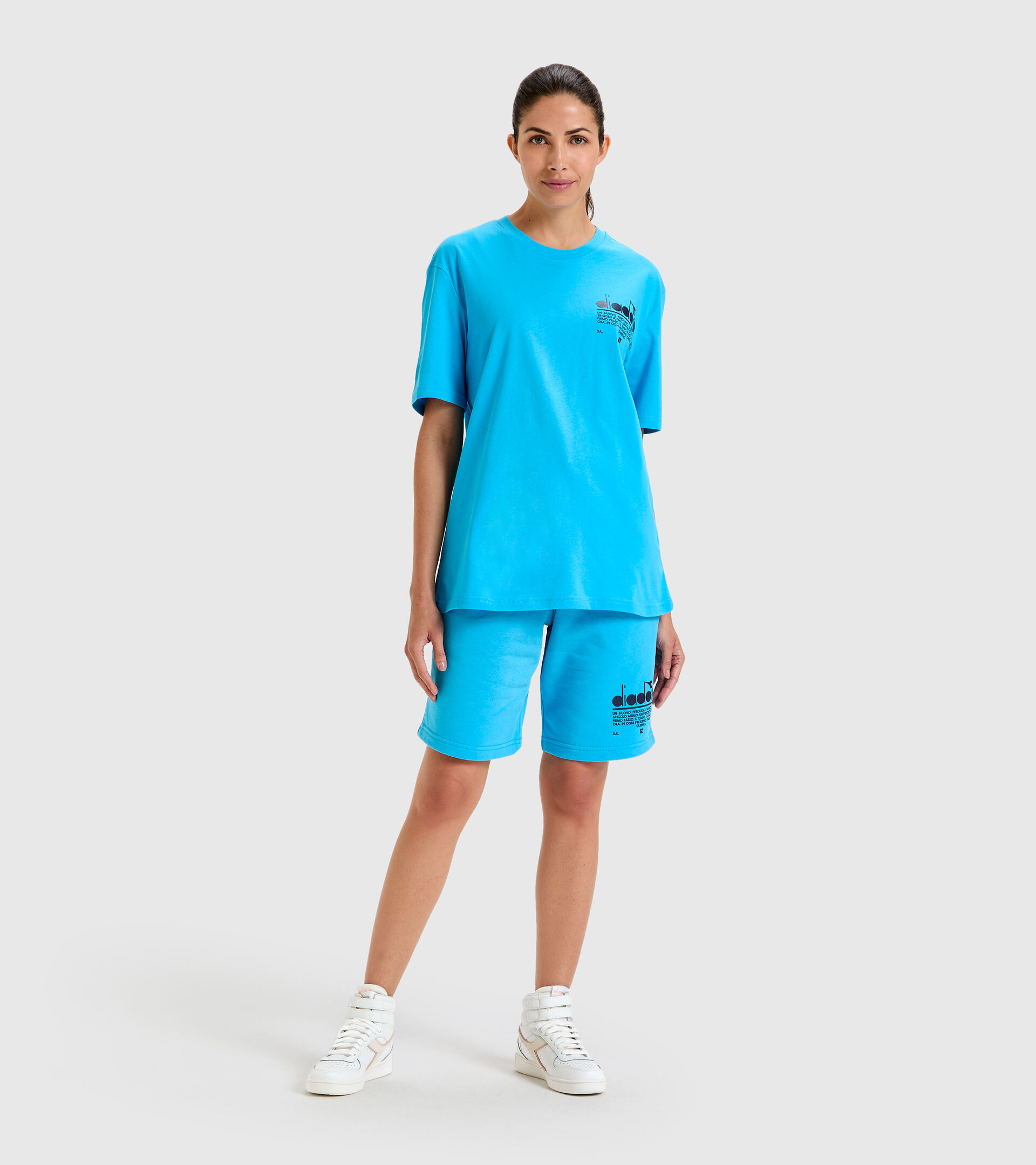 Organic cotton t-shirt - Unisex T-SHIRT SS MANIFESTO SKY BLUE INTENSE - Diadora