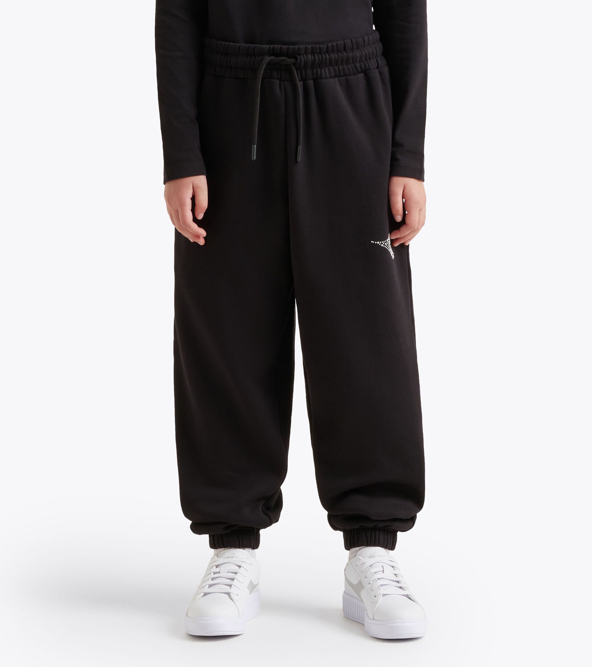 Joggers - Girls JG. JOGGER PANTS RHINESTONE BLACK - Diadora