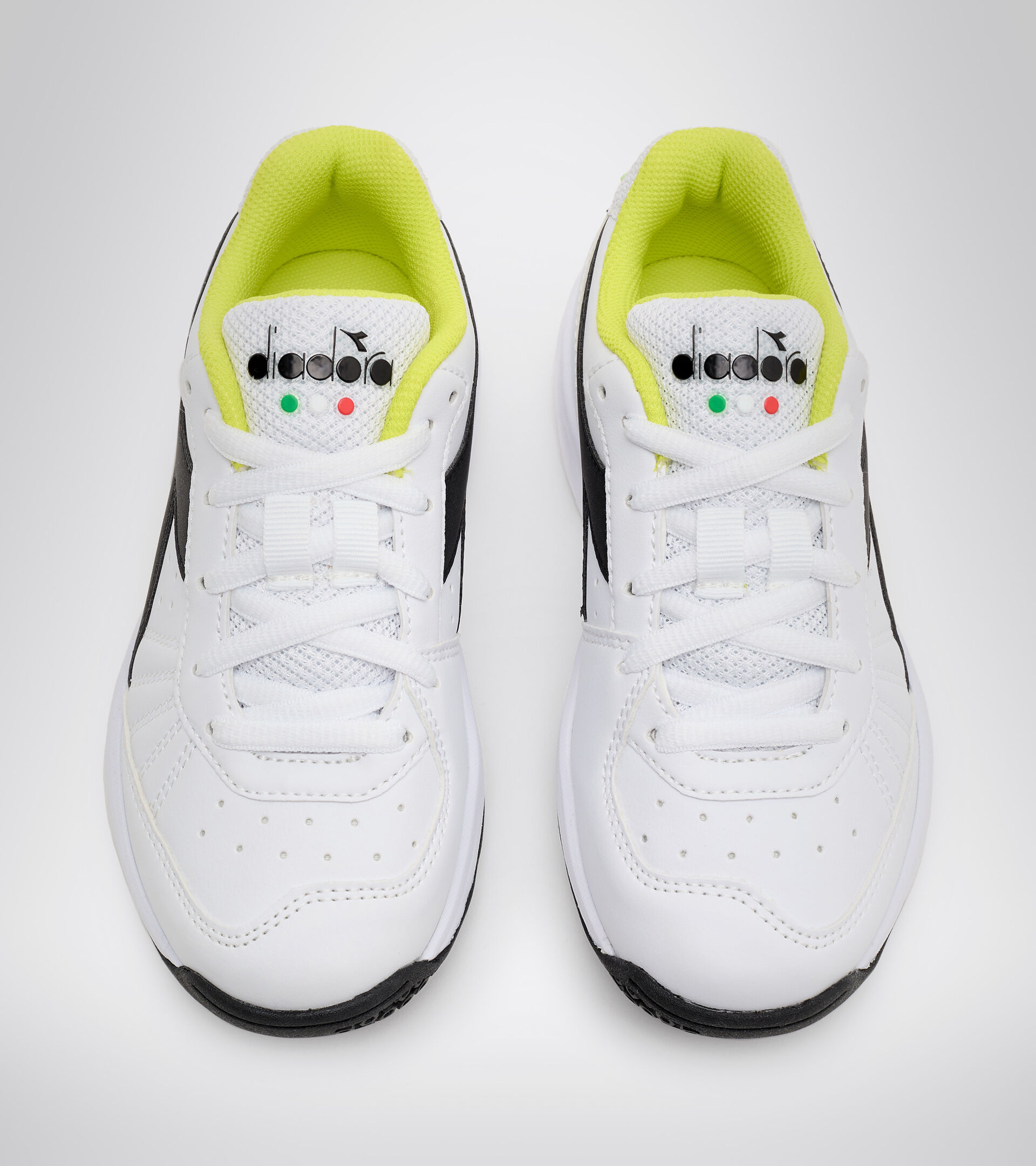 Clay and hard court tennis shoe - Kids S. CHALLENGE 3 SL JR WHITE/BLACK/SULPHUR SPRING - Diadora