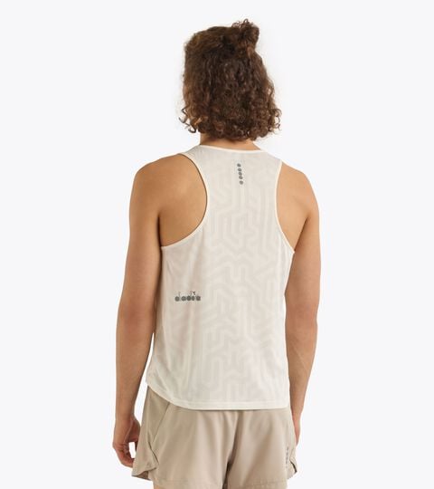 SUPER LIGHT TANK, BLANCO MURMURAR Camiseta sin mangas de running - Tejido ligero Coolcore - Hombre SUPER LIGHT TANK BLANCO MURMURAR - Diadora