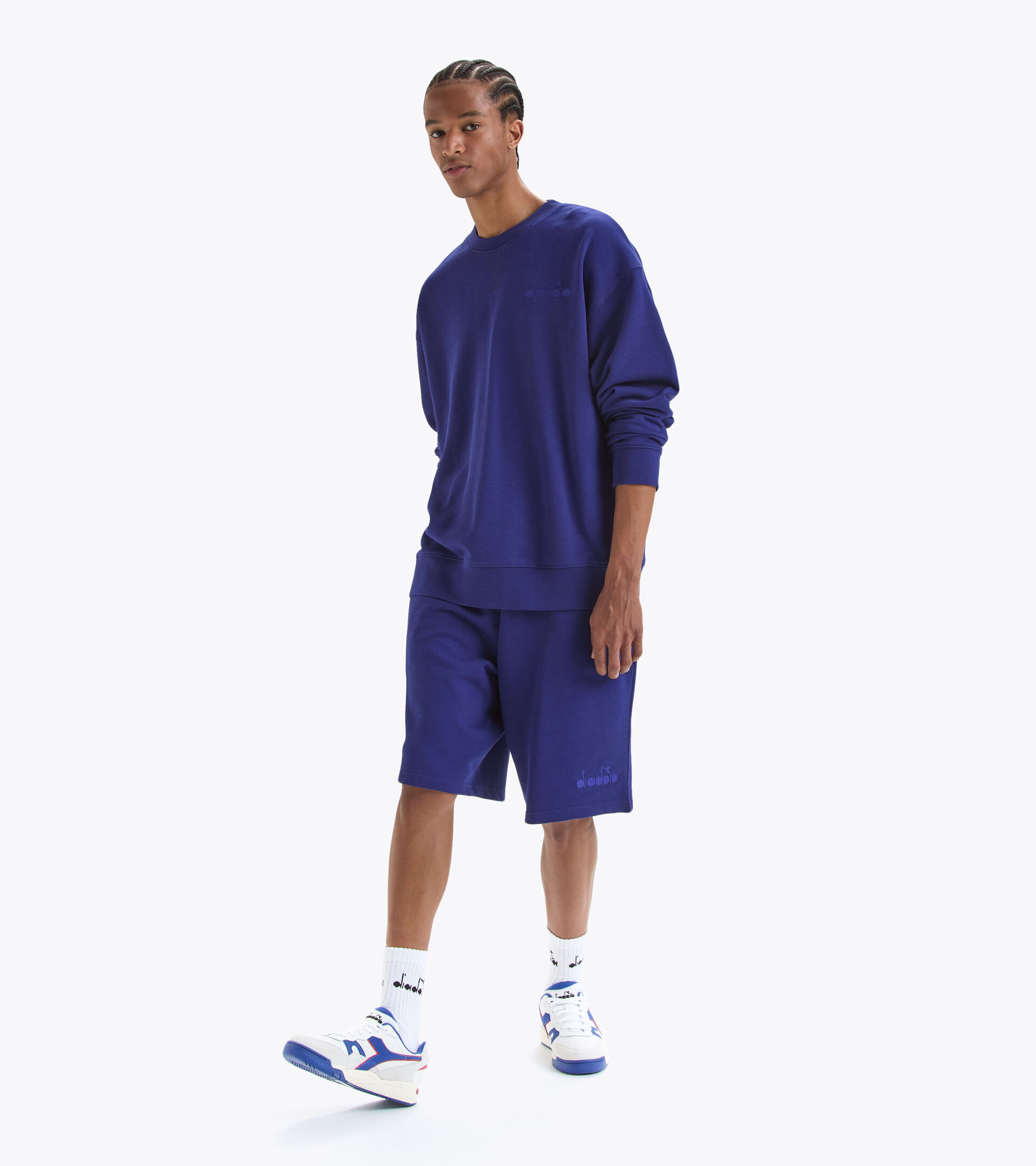 Felpa in cotone - Gender neutral SWEATSHIRT CREW SPW LOGO BLU STAMPA - Diadora