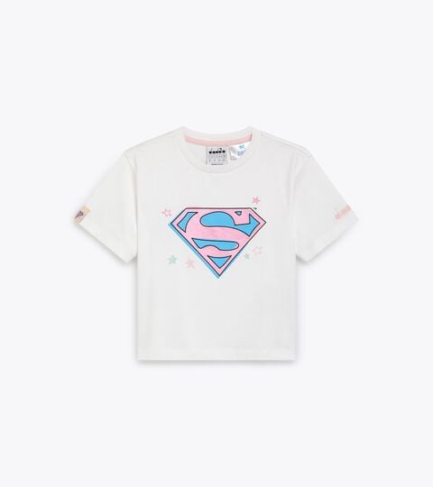 JG.T-SHIRT SS SUPERGIRL, OPTICAL WHITE Superheroine T-shirt - Girl JG.T-SHIRT SS SUPERGIRL OPTICAL WHITE - Diadora